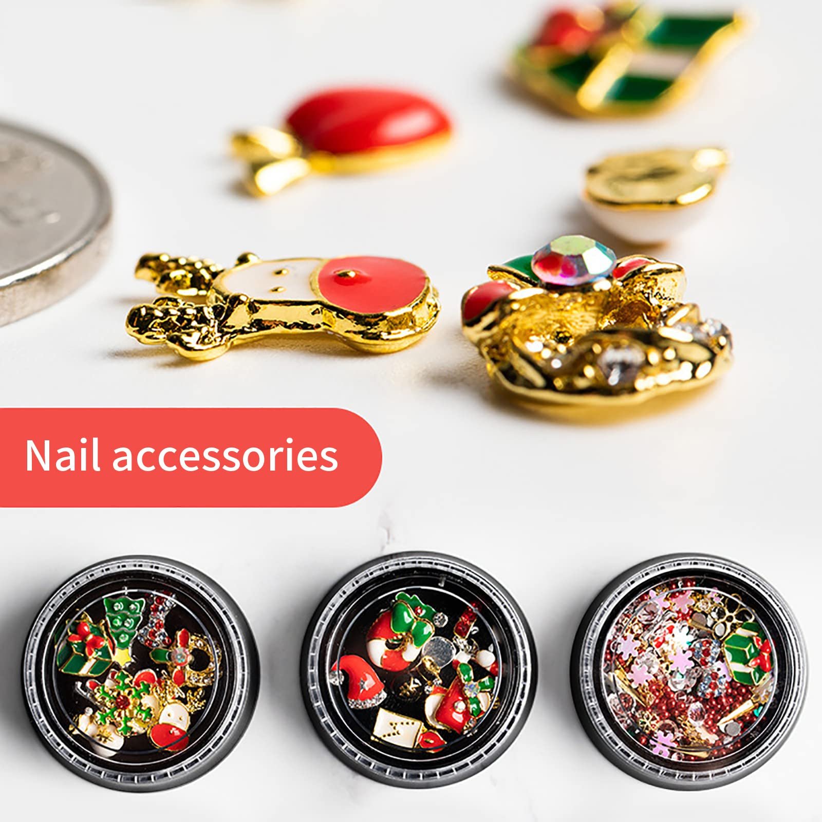 Стрази для нігтів Різні розміри 1 коробка Сніжинки-2, фото №7