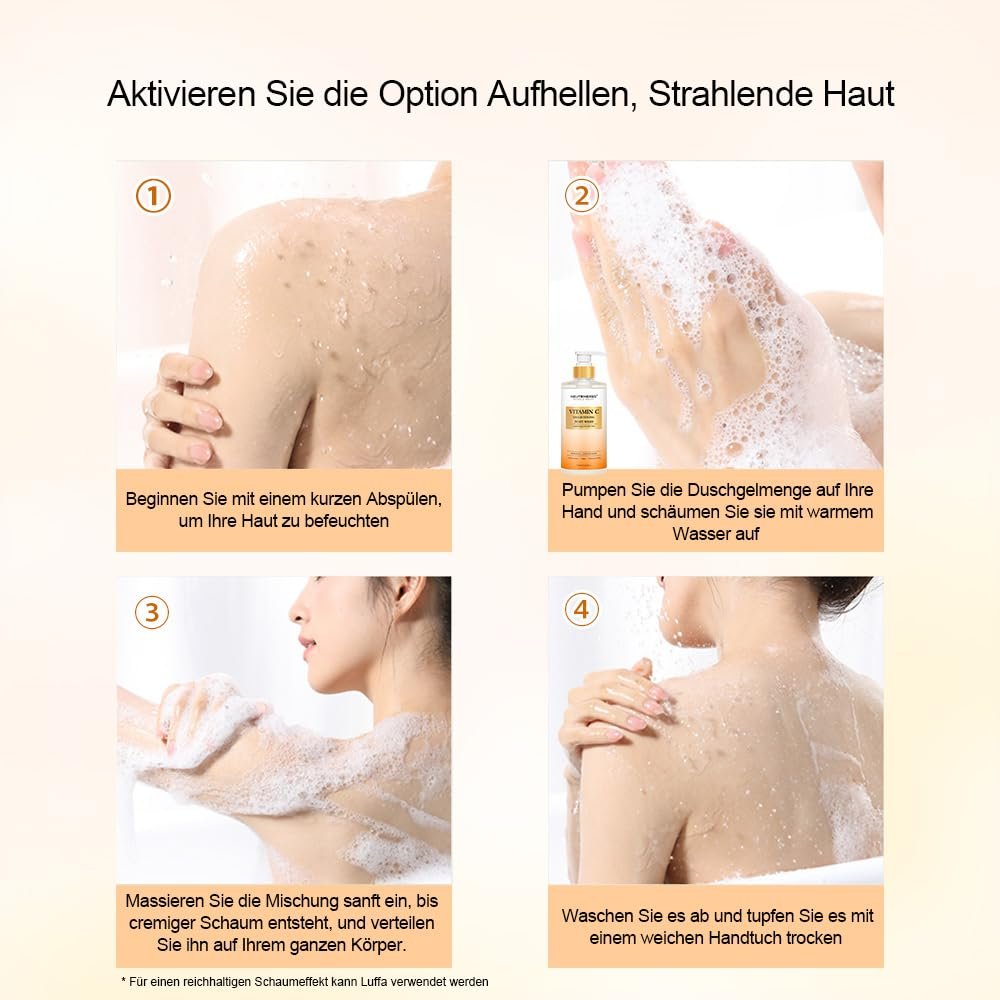 Гель для душу Neutriherbs Brightening Body Wash Vitamin C Papain Niacinamide Citrus Scent 16.9 рідк. унц., фото №6