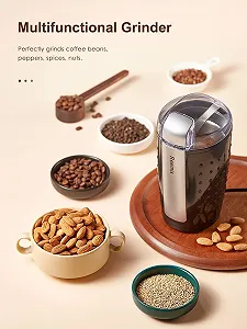 Кофемолка электрическая Reemix 100 г, Лезвие из нержавеющей стали, Черный synthetic.ua - Фото 1