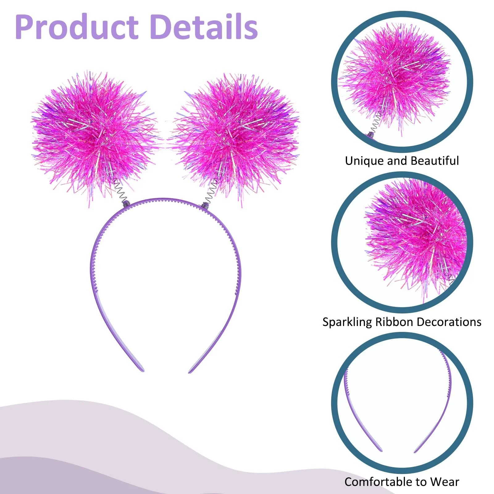 Обруч для волос с помпонами Molain, фото №3