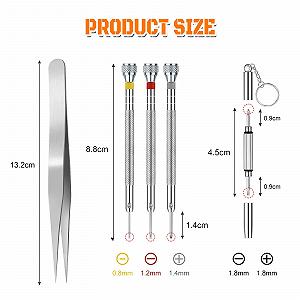 Набір викруток NOCHME 6 шт. професійний набір для ремонту годинників для зняття задньої кришки, заміна браслетів, батарей, скла synthetic.ua - Фото 1