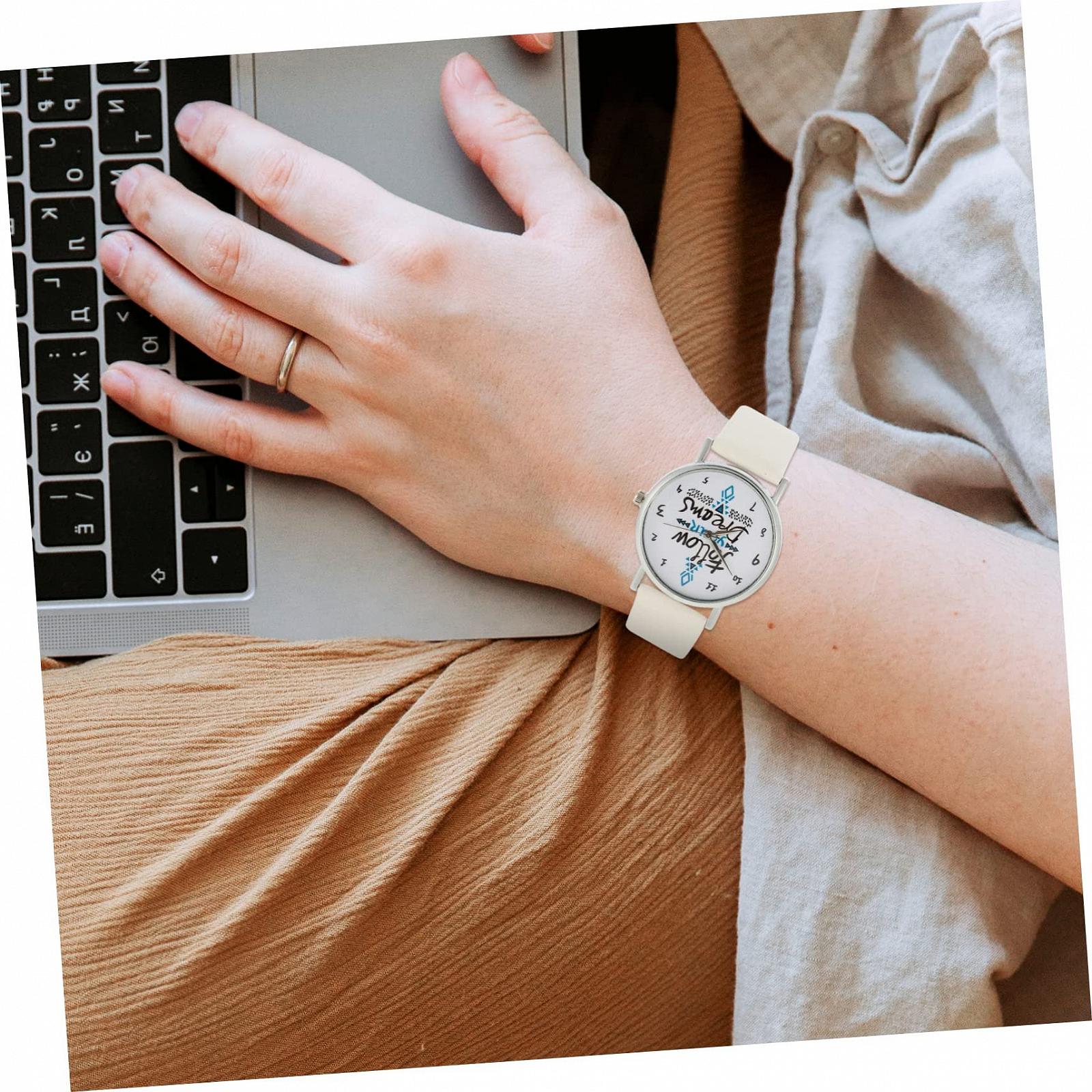 Часы LIFKOME Женские наручные часы и браслет Кожаные белые, фото №5 Часы LIFKOME Женские наручные часы и браслет Кожаные белые, фото №5