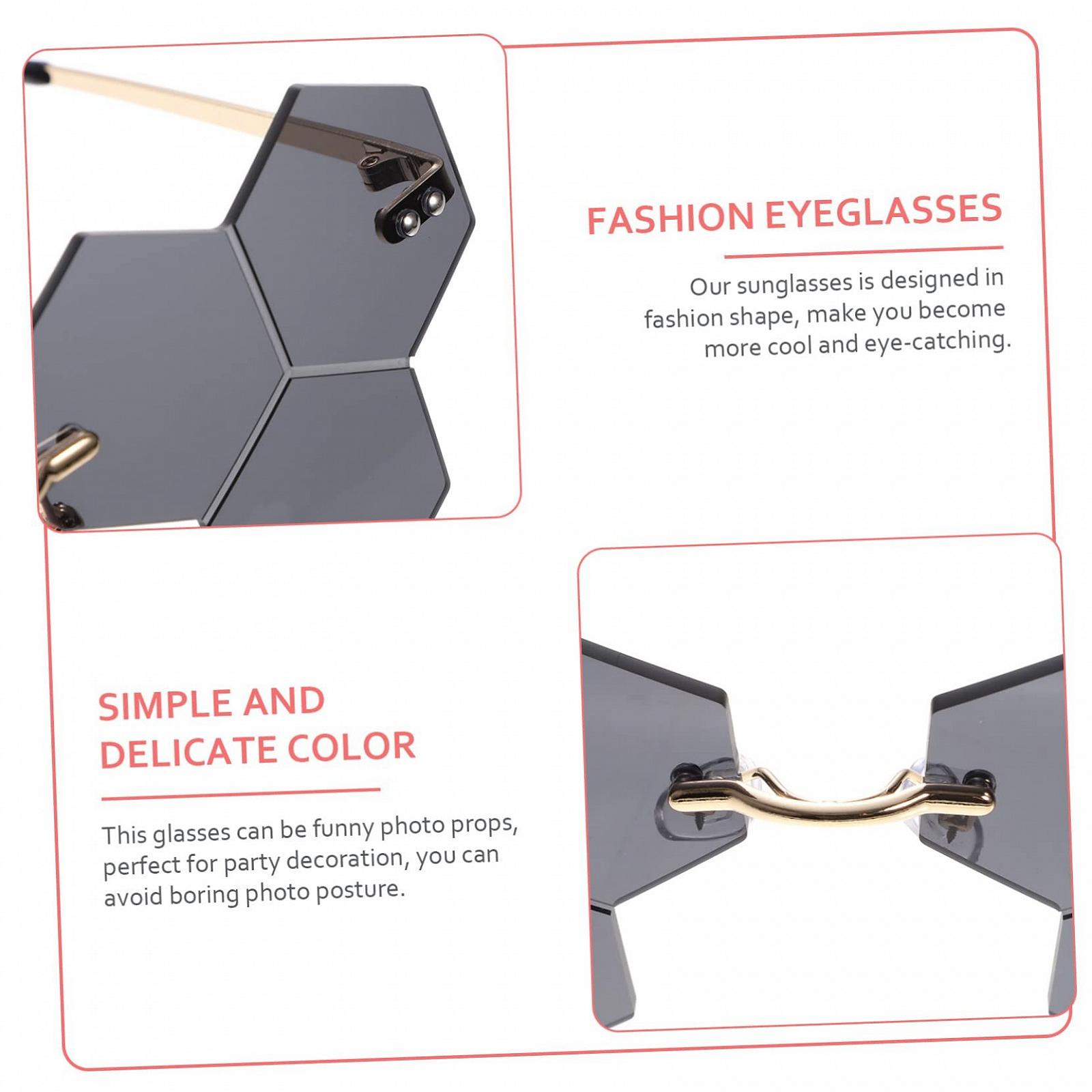 Сонцезахисні окуляри прямокутні Unisex PACKOVE 3 пари без оправи для вечірок та косплею, фото №7