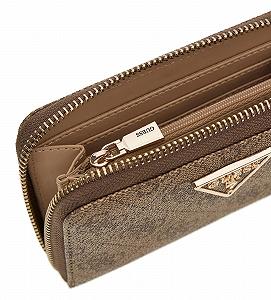 Гаманець GUESS Laurel II SLG Medium Zip Around Latte Logo synthetic.ua - Фото 1
