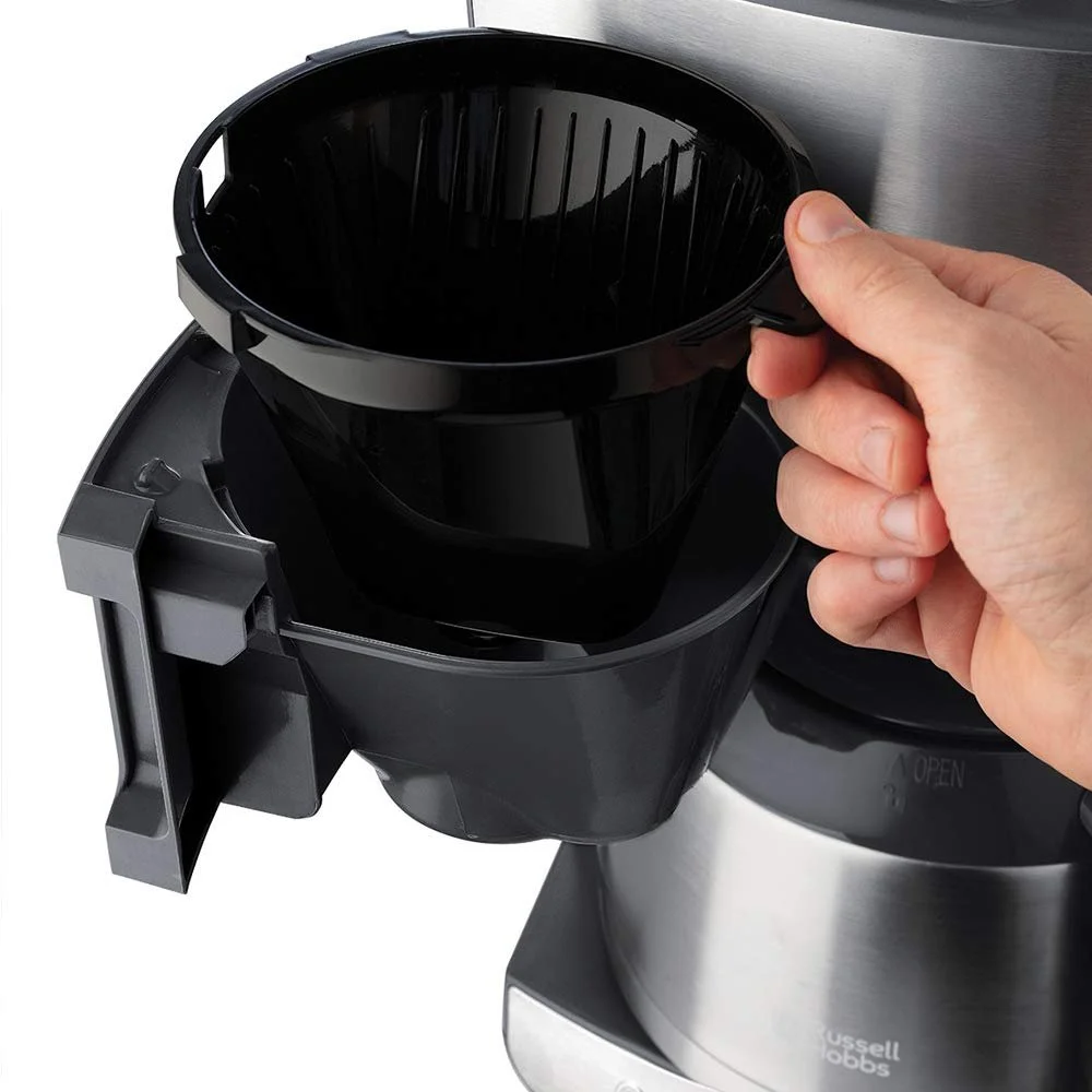 Кофемашина с кофемолкой Russell Hobbs Grind & Brew 25620-56, 10 чашек, цифровой программируемый таймер, 3 уровня помола, 1000 Вт, фото №6 Кофемашина с кофемолкой Russell Hobbs Grind & Brew 25620-56, 10 чашек, цифровой программируемый таймер, 3 уровня помола, 1000 Вт, фото №6