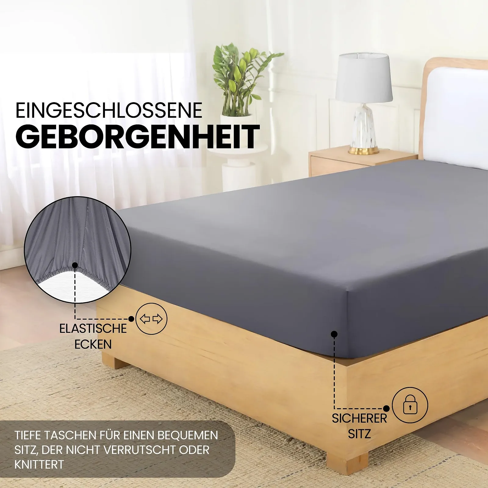 Простыня на резинке Utopia Bedding из матовой микрофибры 180 x 200 см, глубина 35 см, фото №4