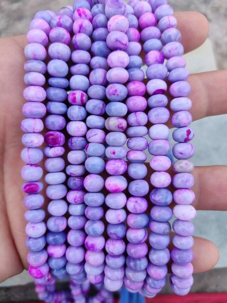 Бусины круглые Лавандер Опал гладкие 6.5-7 мм, фото №2