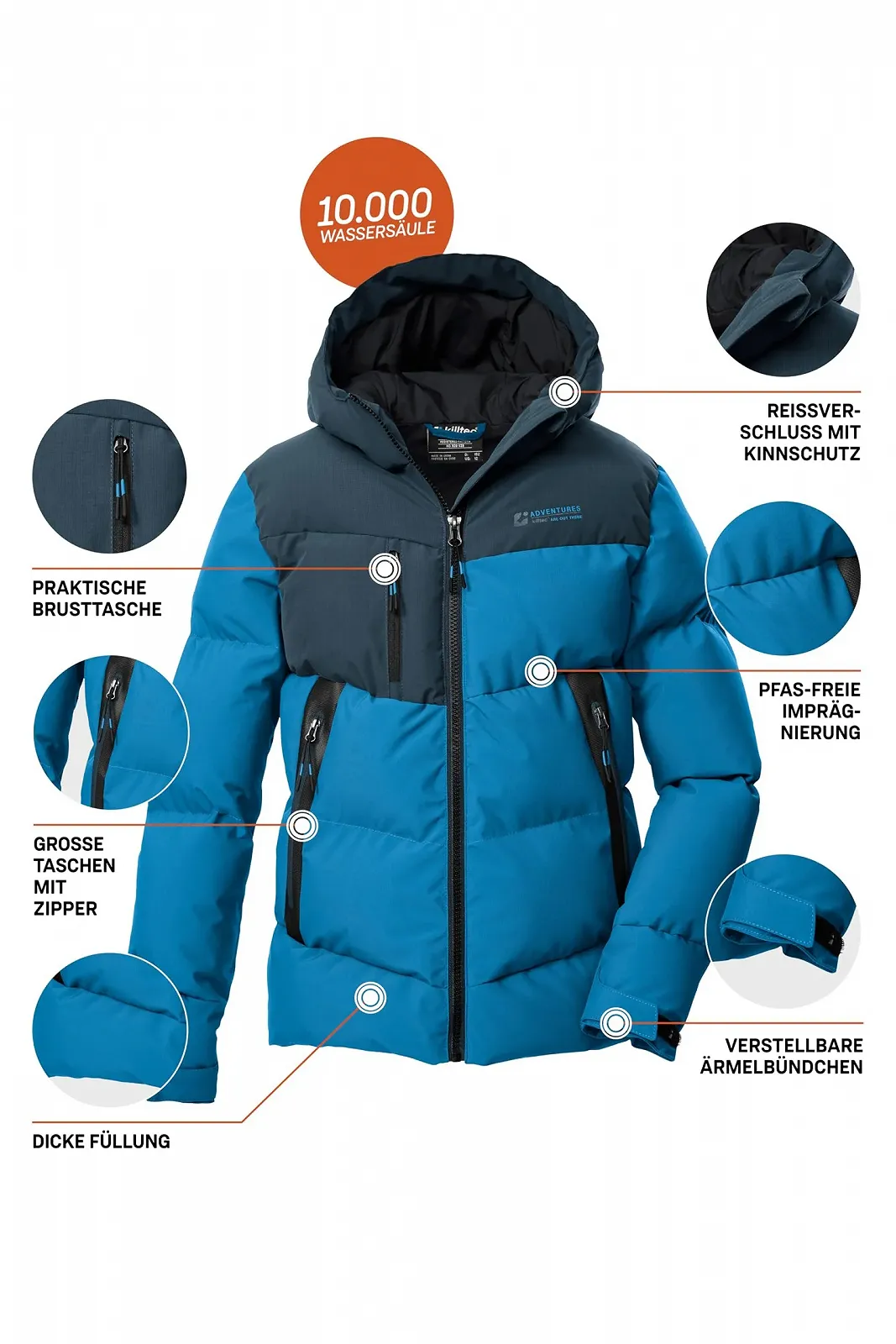 Куртка Killtec Kow 230 Bys Qltd Дитяча стьобана куртка / Функціональна куртка з капюшоном, вигляд пуху, фото №5