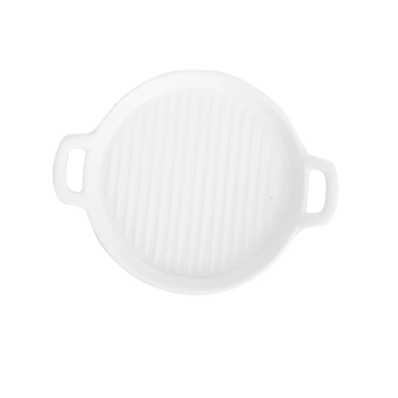Форма для запекания Nordic керамическая круглая со смужками с двойными ручками большая, фото №1 Форма для запекания Nordic керамическая круглая со смужками с двойными ручками большая, фото №1