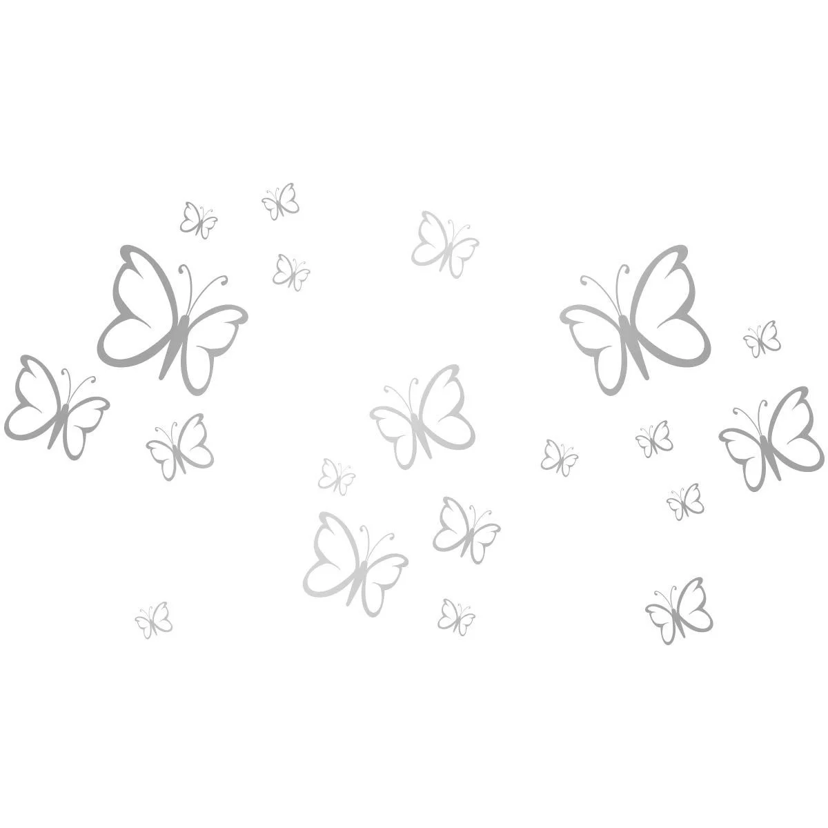 Наклейка на стену Набор бабочек 20 шт. Серебристый, фото №3