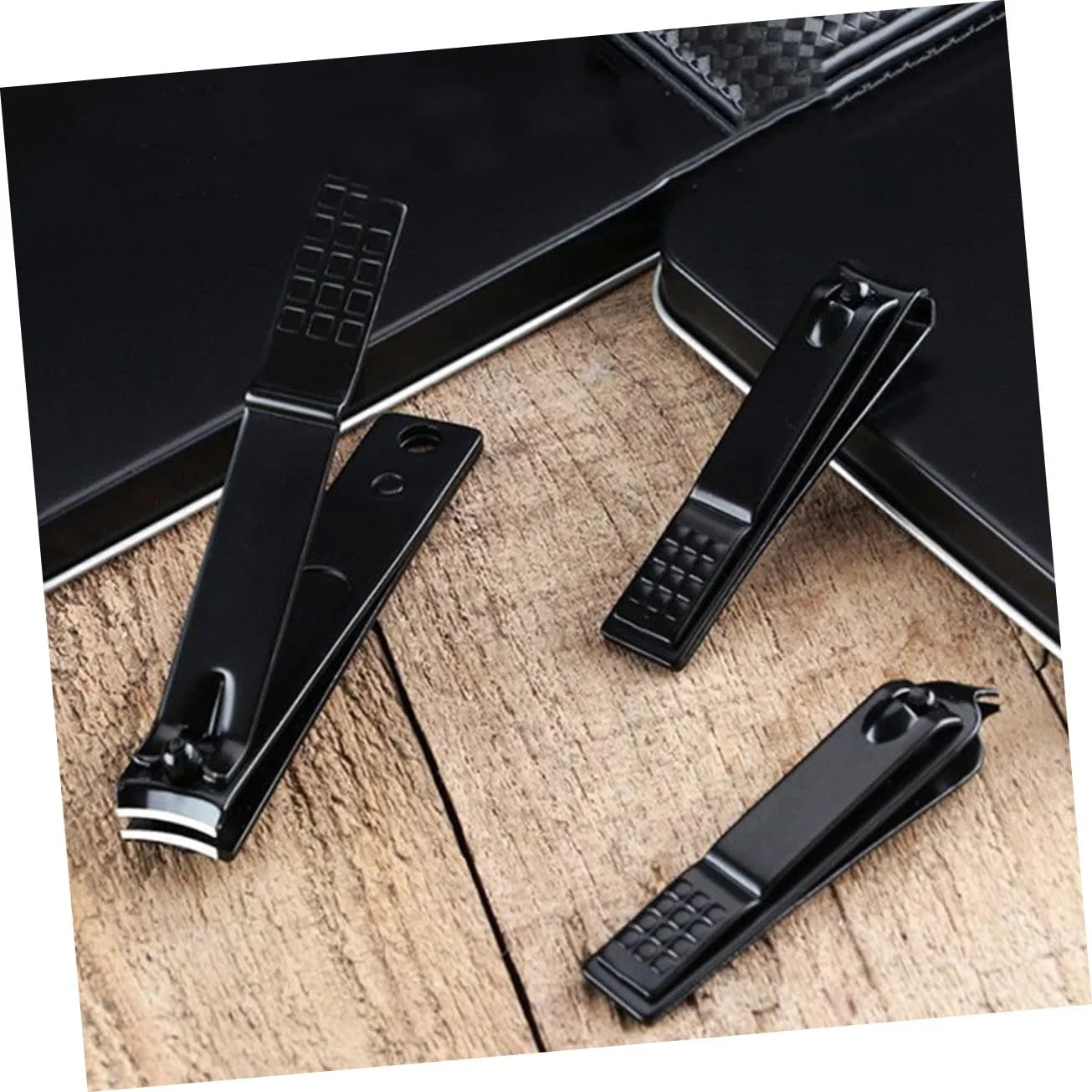 Набор кусачек для ногтей PACKOVE, нержавеющая сталь, черный, фото №6