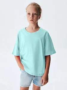 Футболка LTB для дівчаток Kokaha Pull-On T Shirt з принтом LTB, короткі рукава, U-подібний виріз, 100% бавовна, синій, розмір 152 см synthetic.ua - Фото 1