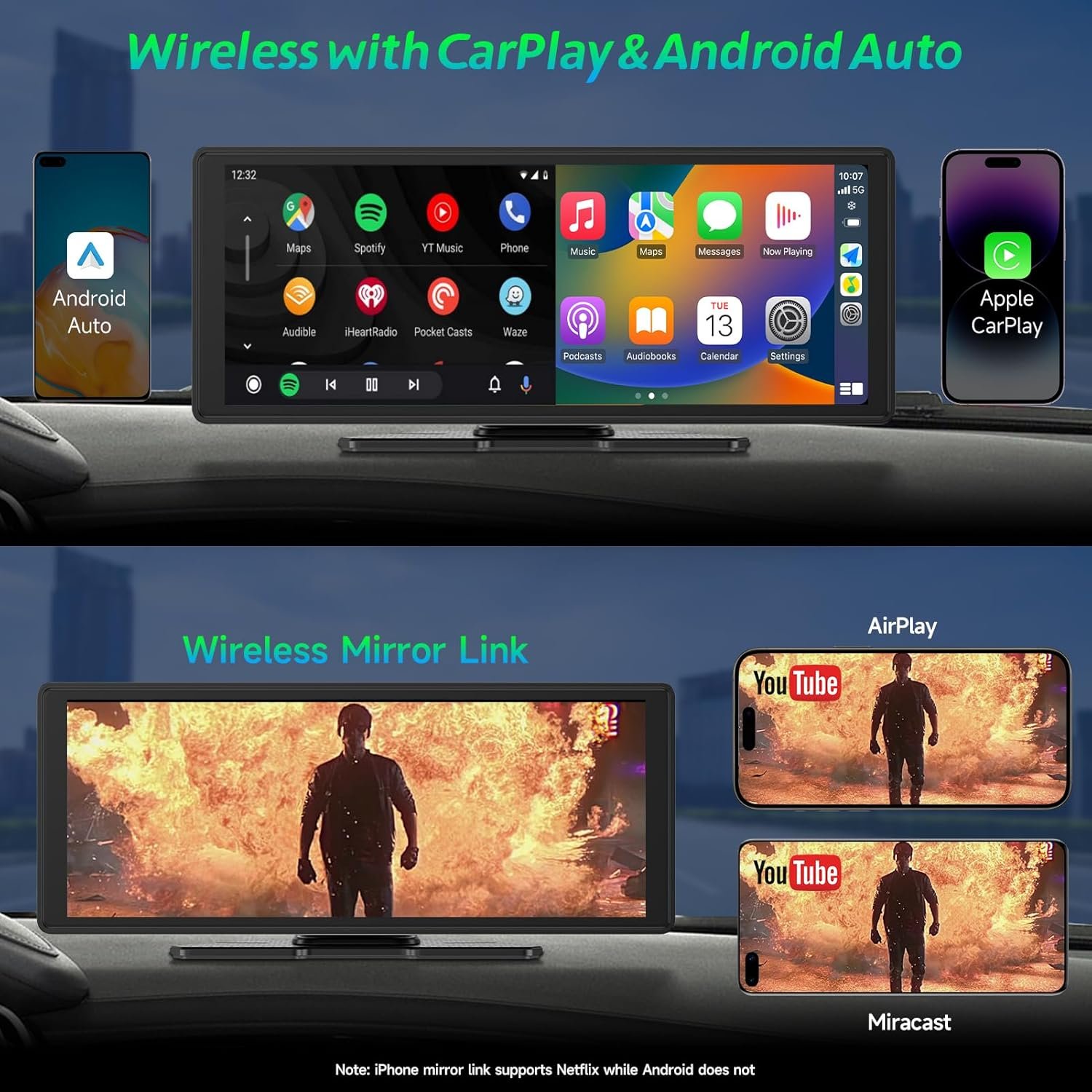Автомагнітола Spendal CL860 / 9.3" / Сенсорна / Apple CarPlay / Android Auto / Bluetooth / WI-FI / FM / AUX / TF Card, фото №2