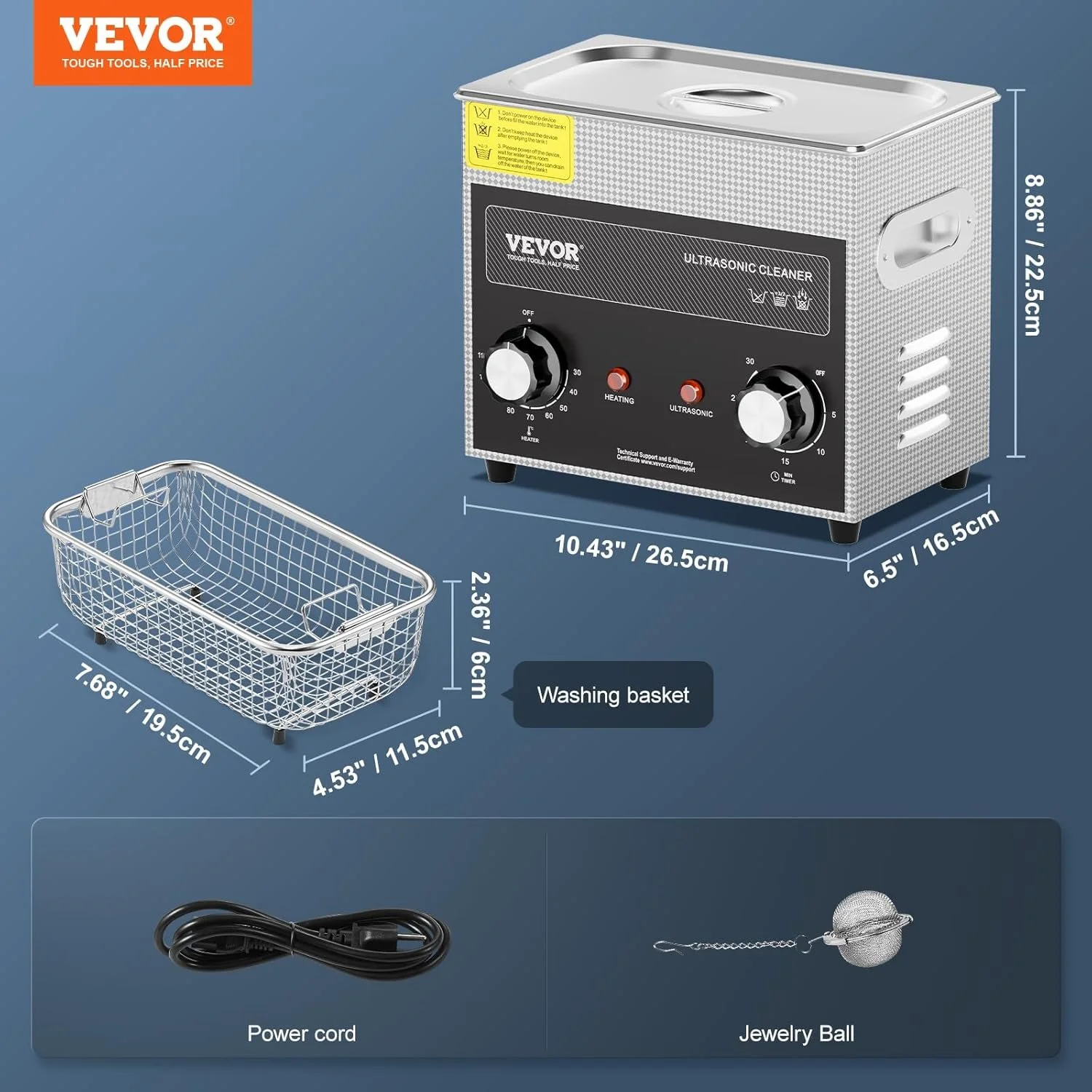 Ультразвуковой очиститель Vevor Ultrasonic Cleaners 3L KZ-S3 Silver, фото №7 Ультразвуковой очиститель Vevor Ultrasonic Cleaners 3L KZ-S3 Silver, фото №7
