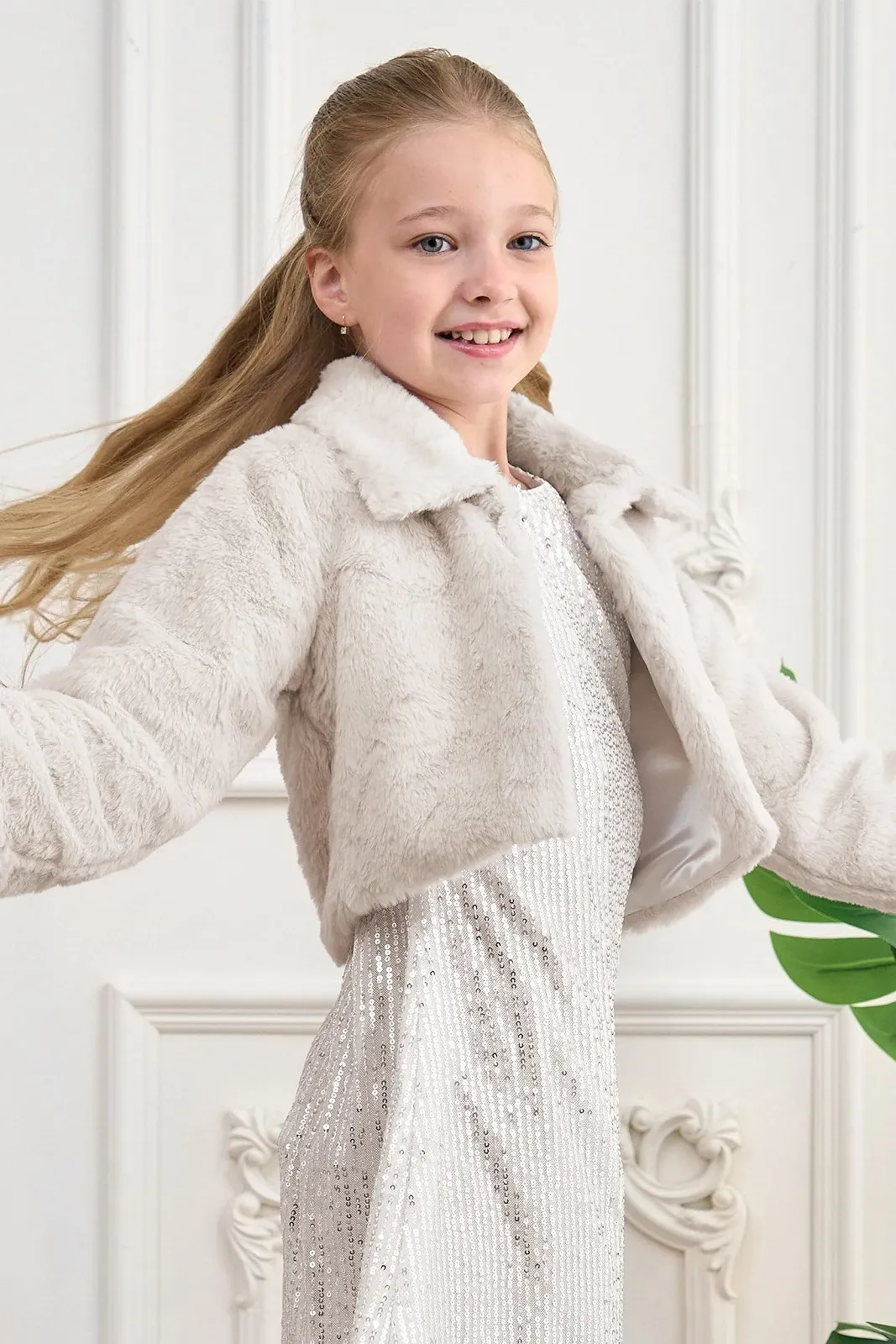 Болеро для дівчат, м'яка штучна хутряна куртка, фото №5