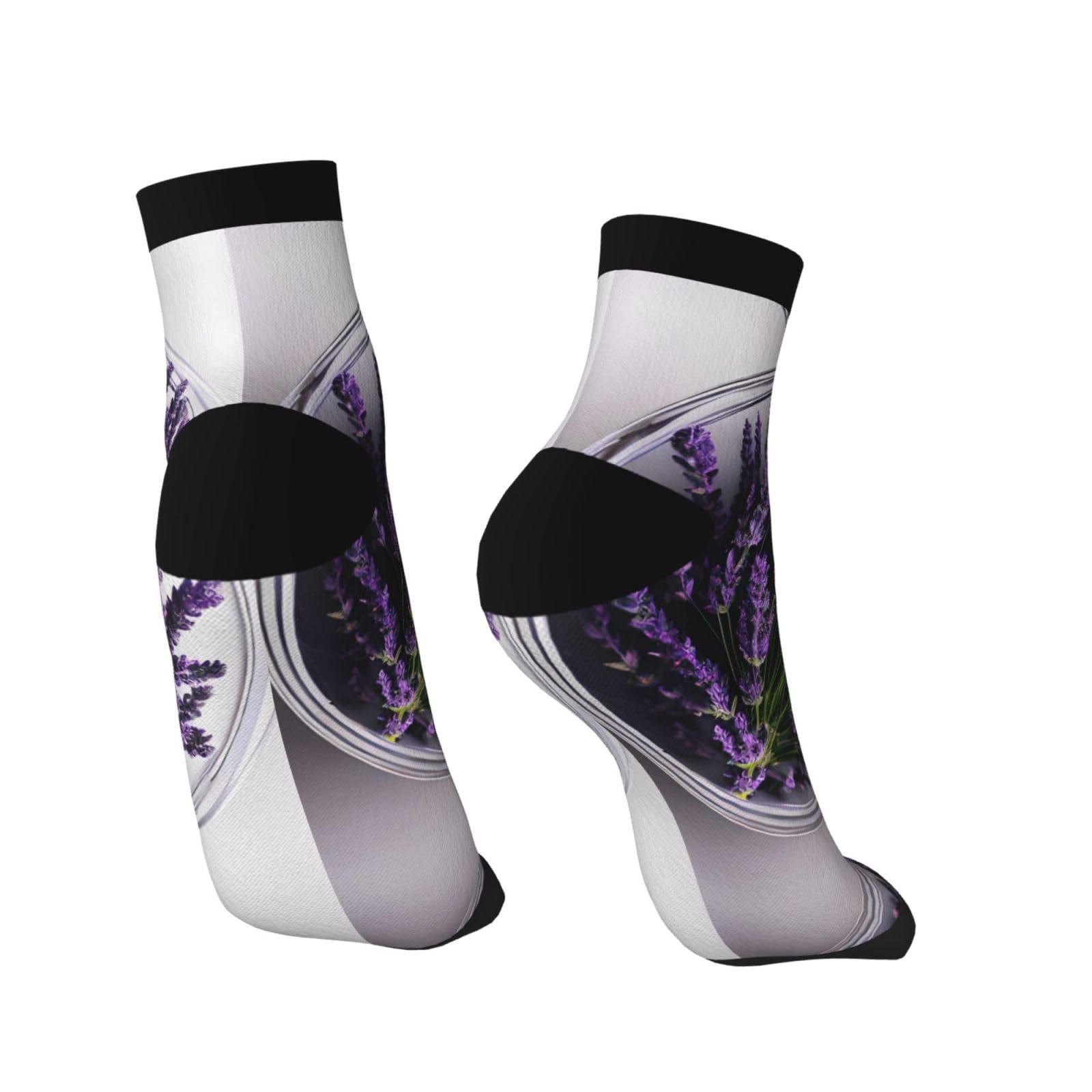 Носки Модные Удобные Взрослые Подходят для Всех Сезонов Фиолетовый Лаванда Фиолетовый Лаванда 1 One Size, Фиолетовый Лаванда 1, фото №4