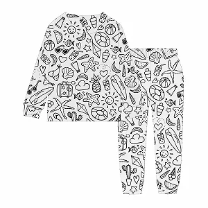 Комплект піжамний: Топ з довгими рукавами, штани Kinder, круглий виріз - Фото 1