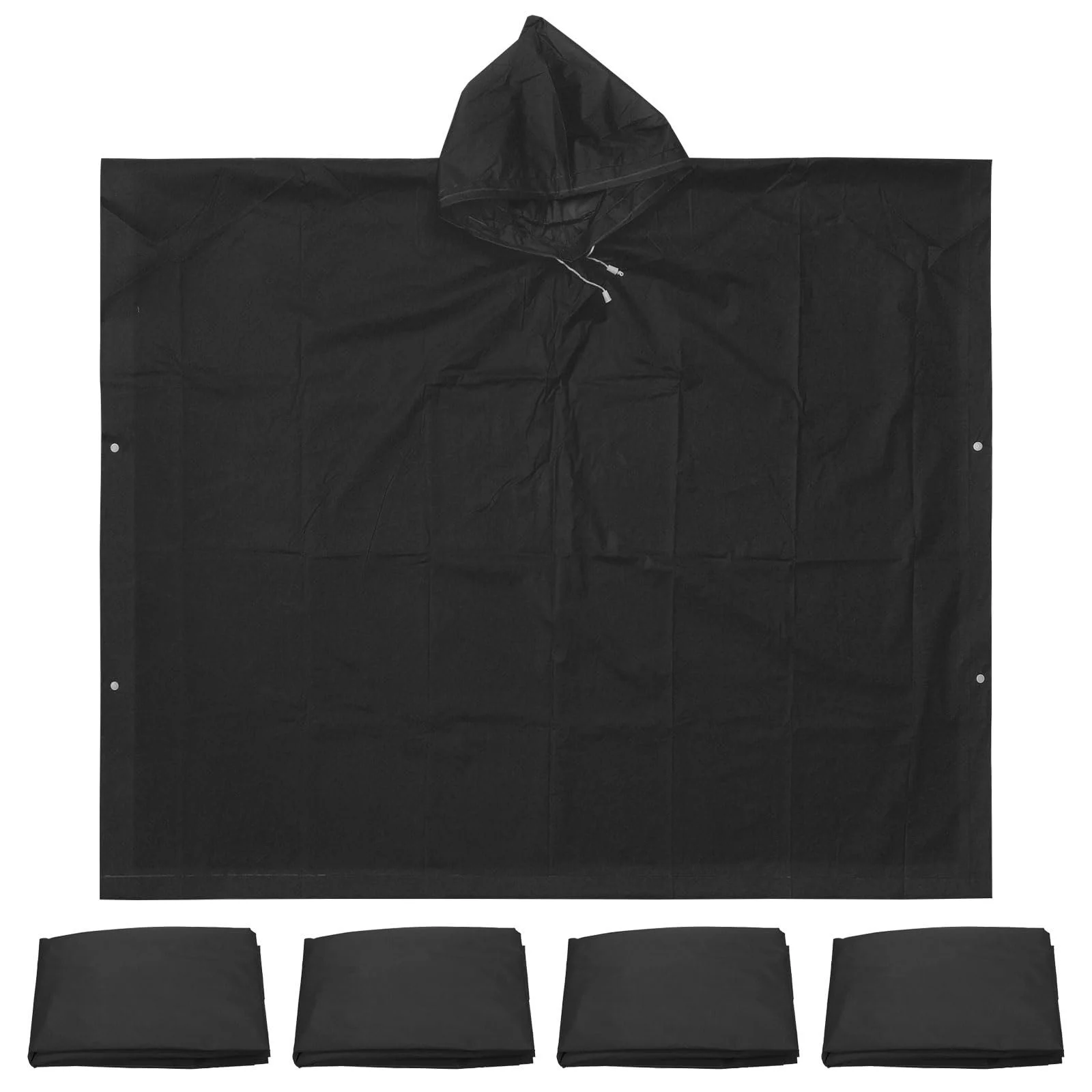 Пончо Patikil дощове для дорослих 5 шт. EVA Чорний, фото №1