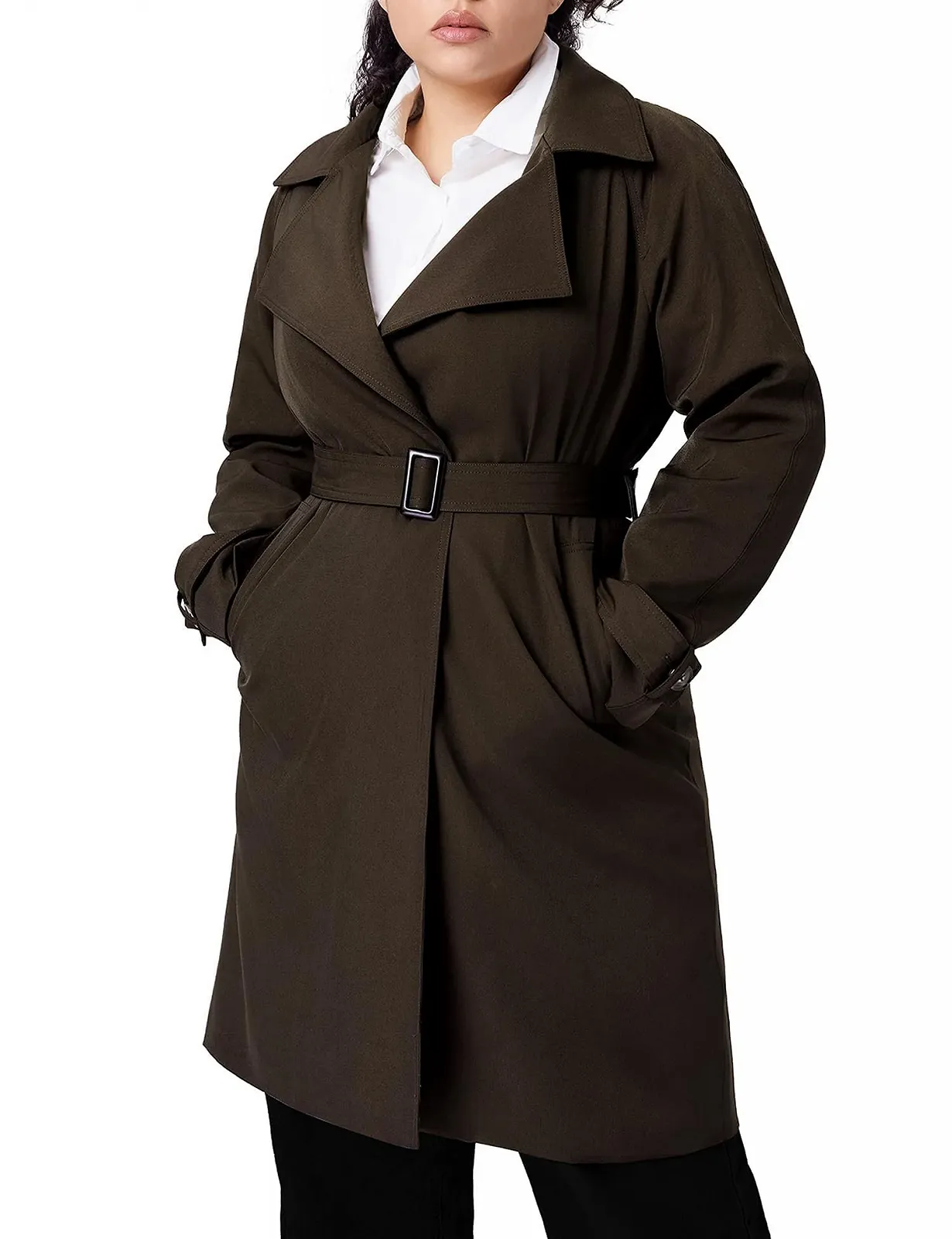 Тренч Orolay Женский Повседневный С лацканами Средней Длины Приталенный С поясом, фото №1 Тренч Orolay Женский Повседневный С лацканами Средней Длины Приталенный С поясом, фото №1