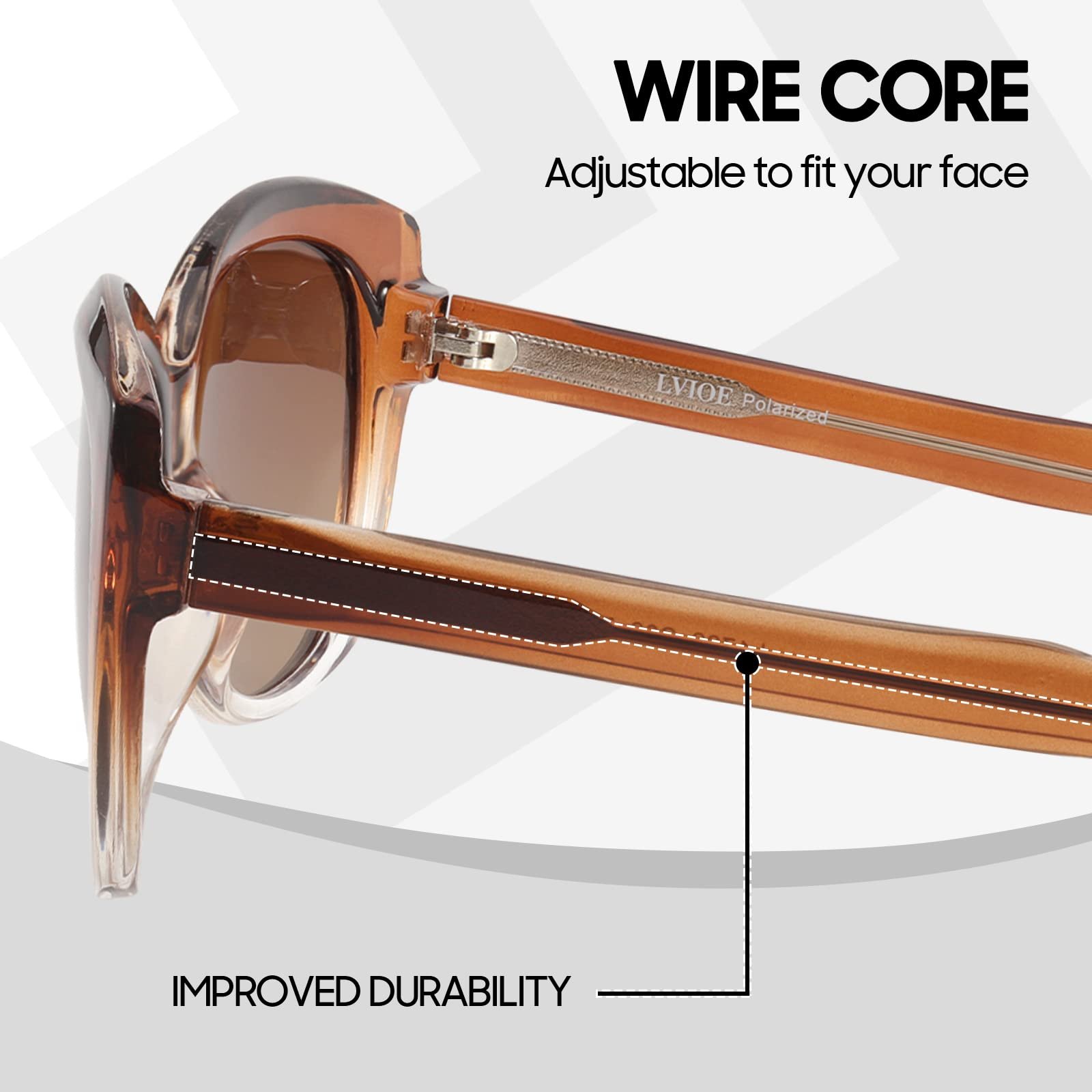 Вінтажні поляризовані сонцезахисні окуляри LVIOE для жінок UV400 захист, ультралегка оправа, фото №3 Вінтажні поляризовані сонцезахисні окуляри LVIOE для жінок UV400 захист, ультралегка оправа, фото №3