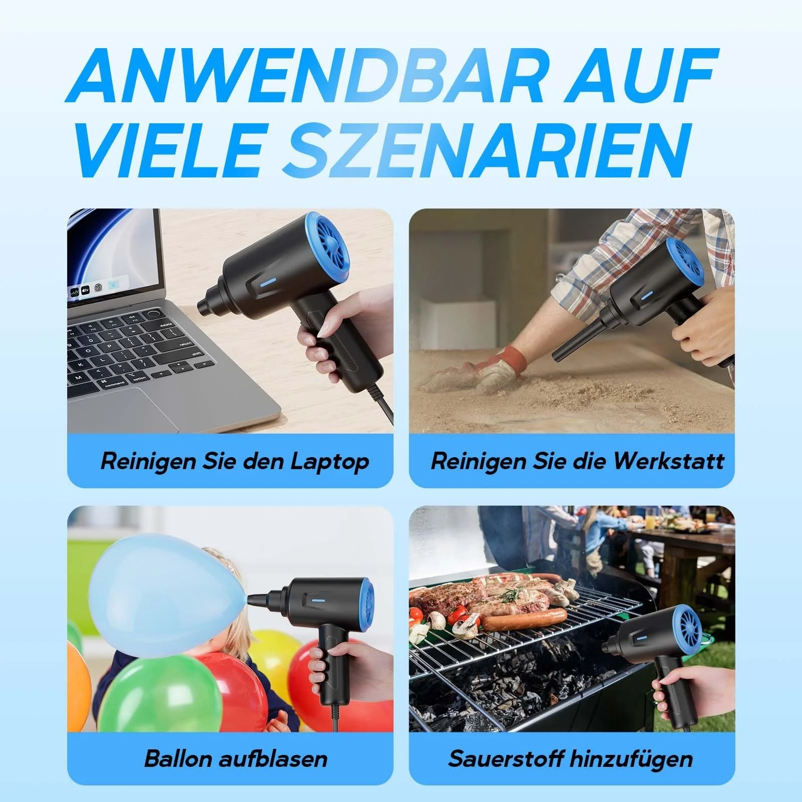 Електрична повітродувка Goweto 500 W 5.74 oz для ПК та офісу, фото №5