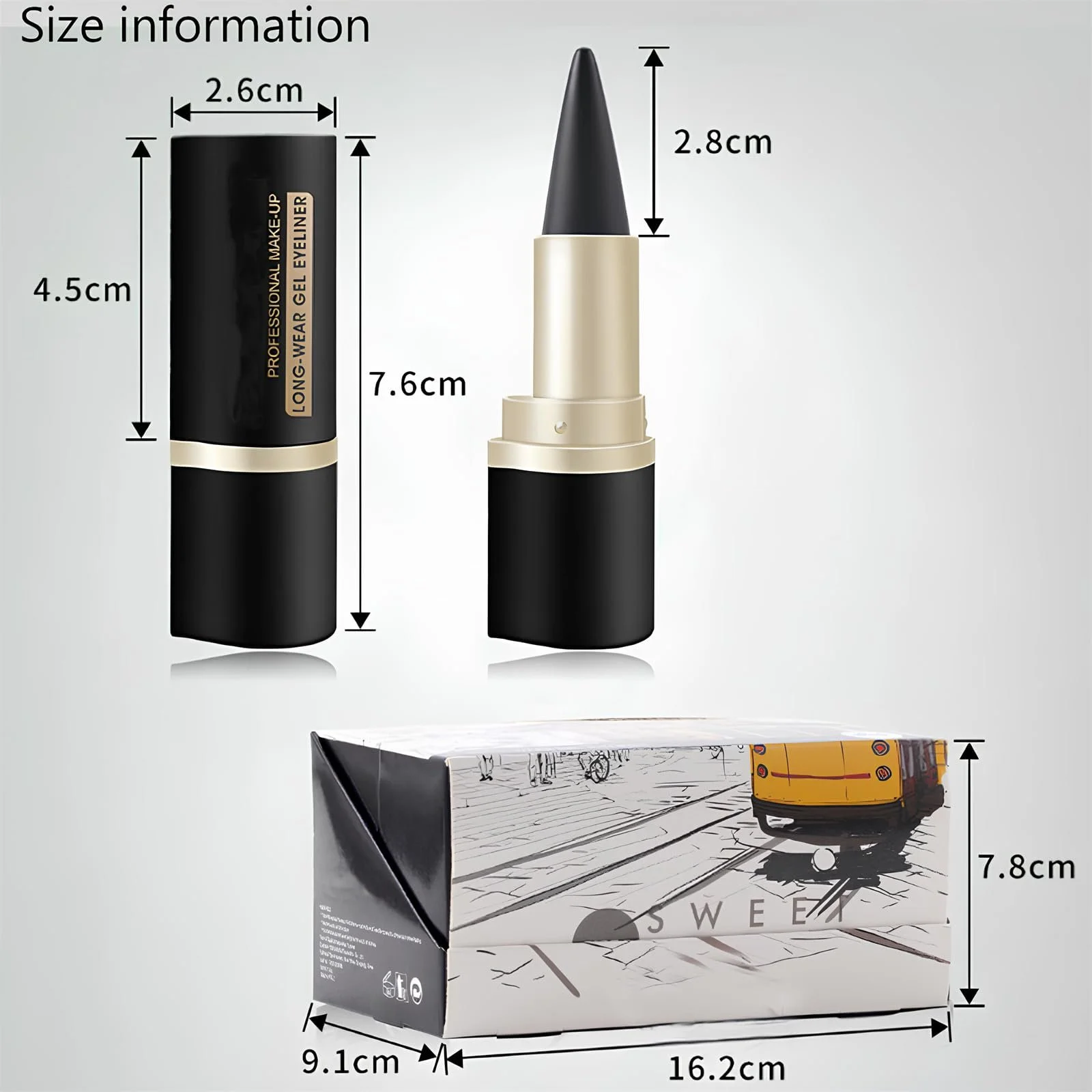 Карандаш Гель Водостойкий, не размазывающаяся Создает четкие линии Черный, фото №7