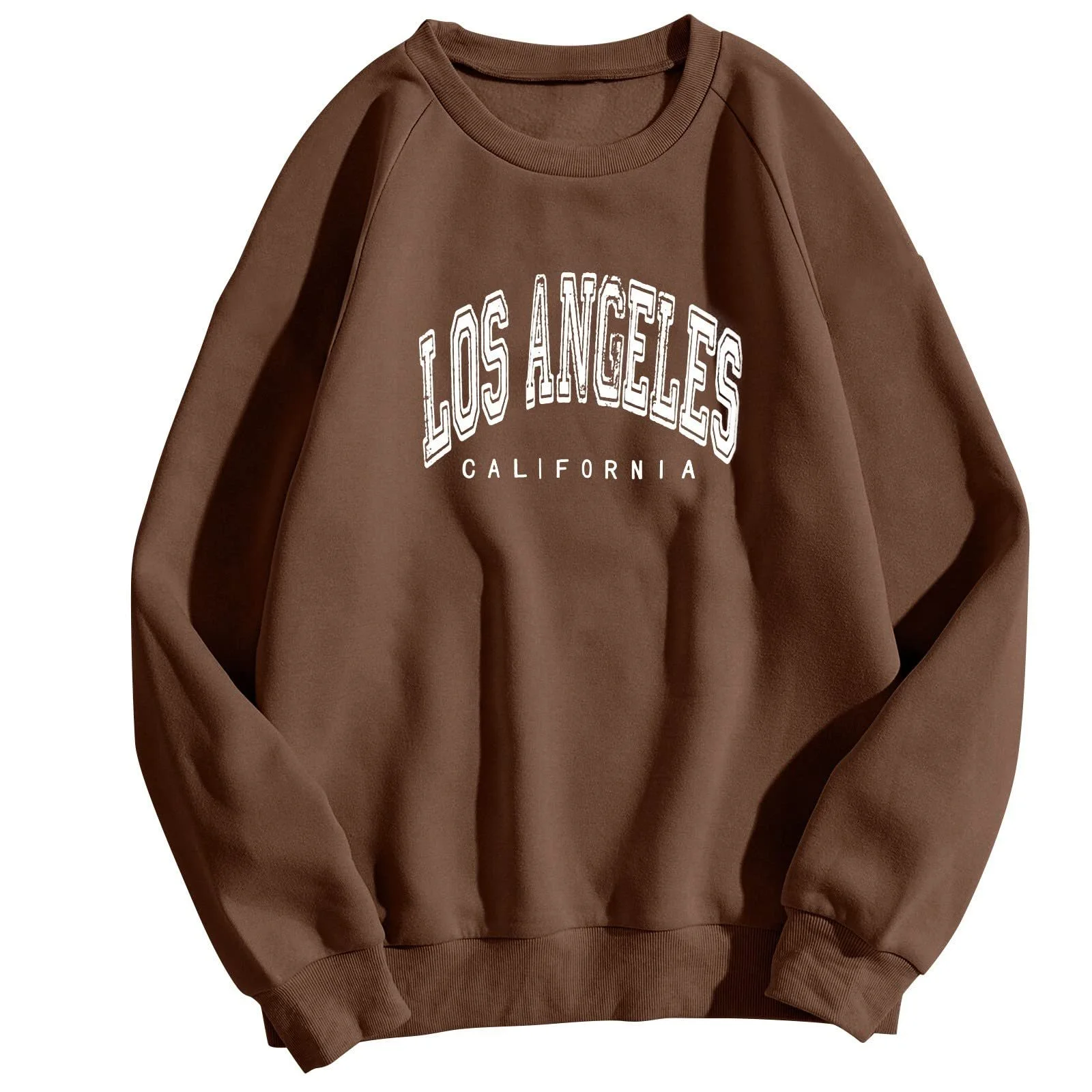 Женский свитшот Los Angeles California College, круглый вырез, однотонный, с буквами, фото №1