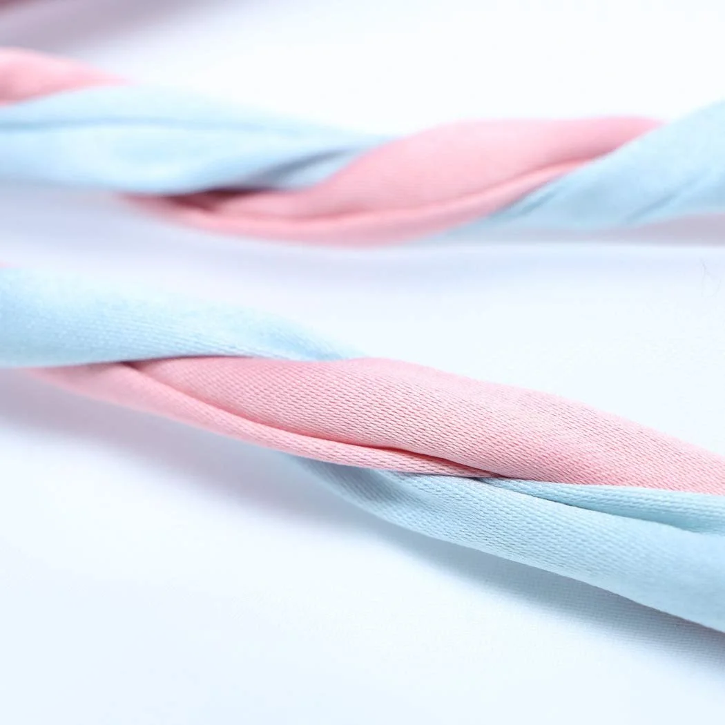 Пов'язка в стилі бохо з намистинами та залізним дротом Синьо-рожевий, фото №4