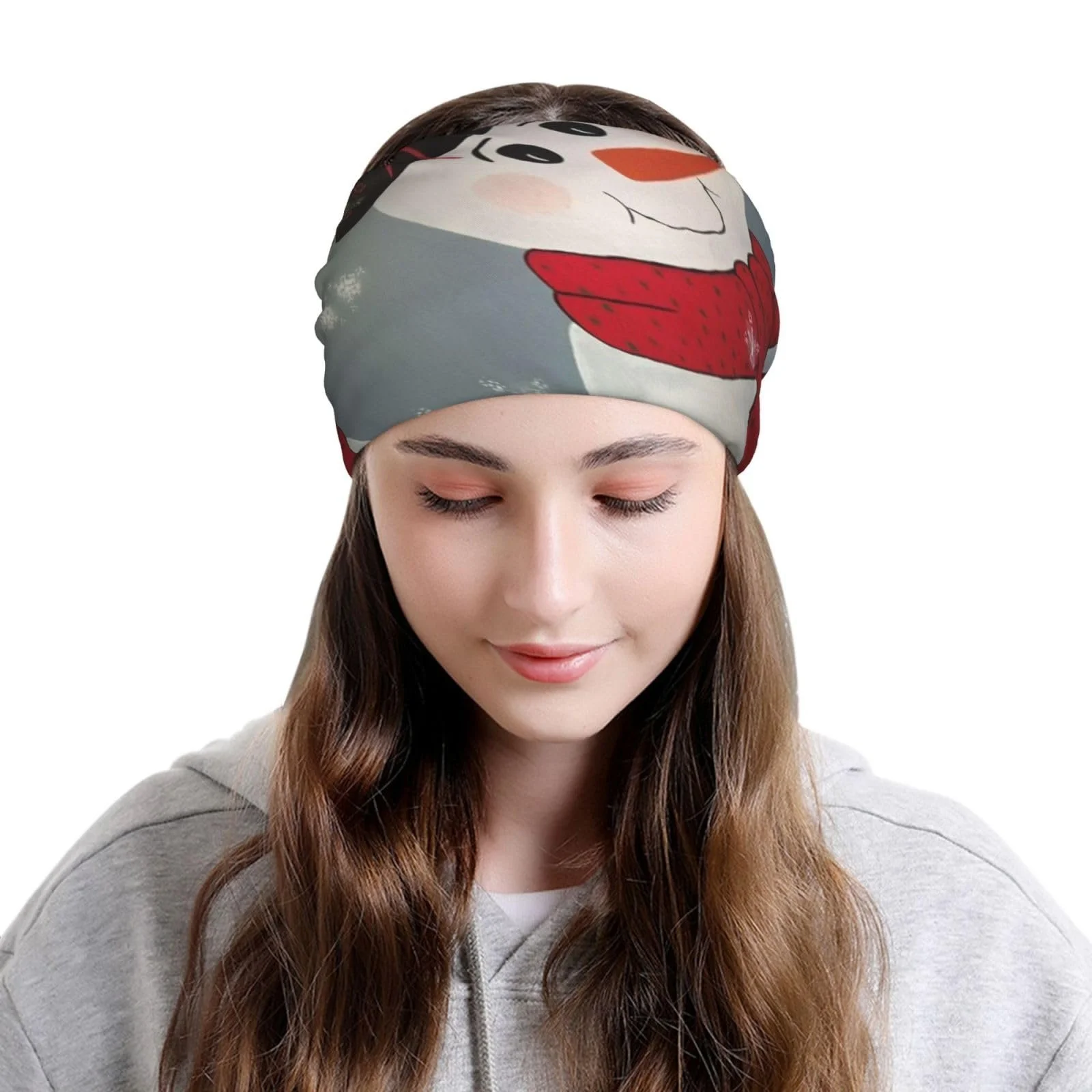 Универсальная шапка-бини ESASAM с милым принтом снежной девочки, фото №4