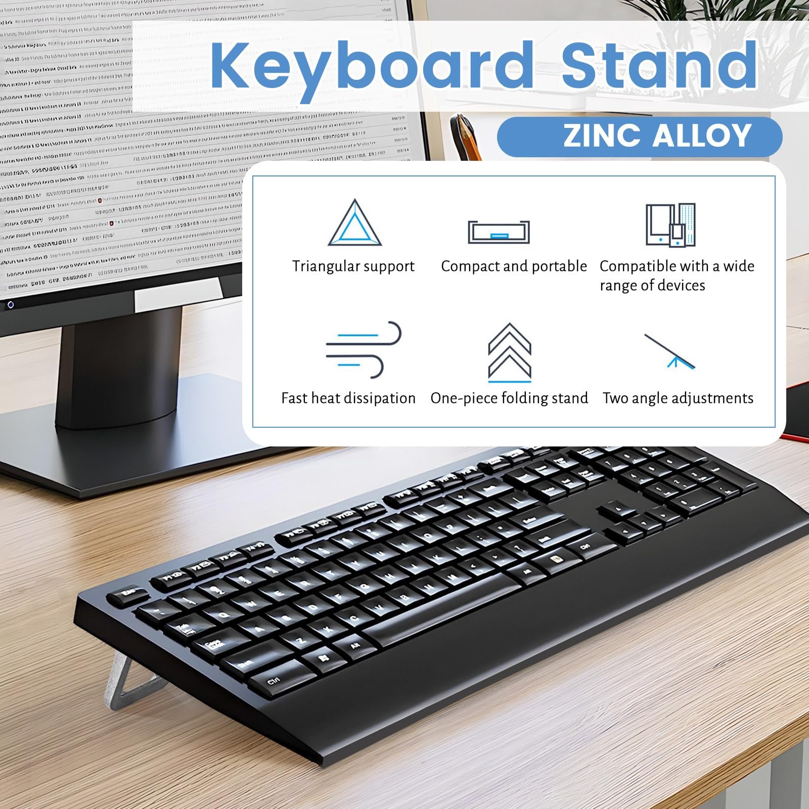 Подставка для ноутбука Mini Сплав для стола Подставка для компьютерной клавиатуры Серебряная Подставка для компьютера Невидимая Клейкая подставка для ноутбука, фото №4