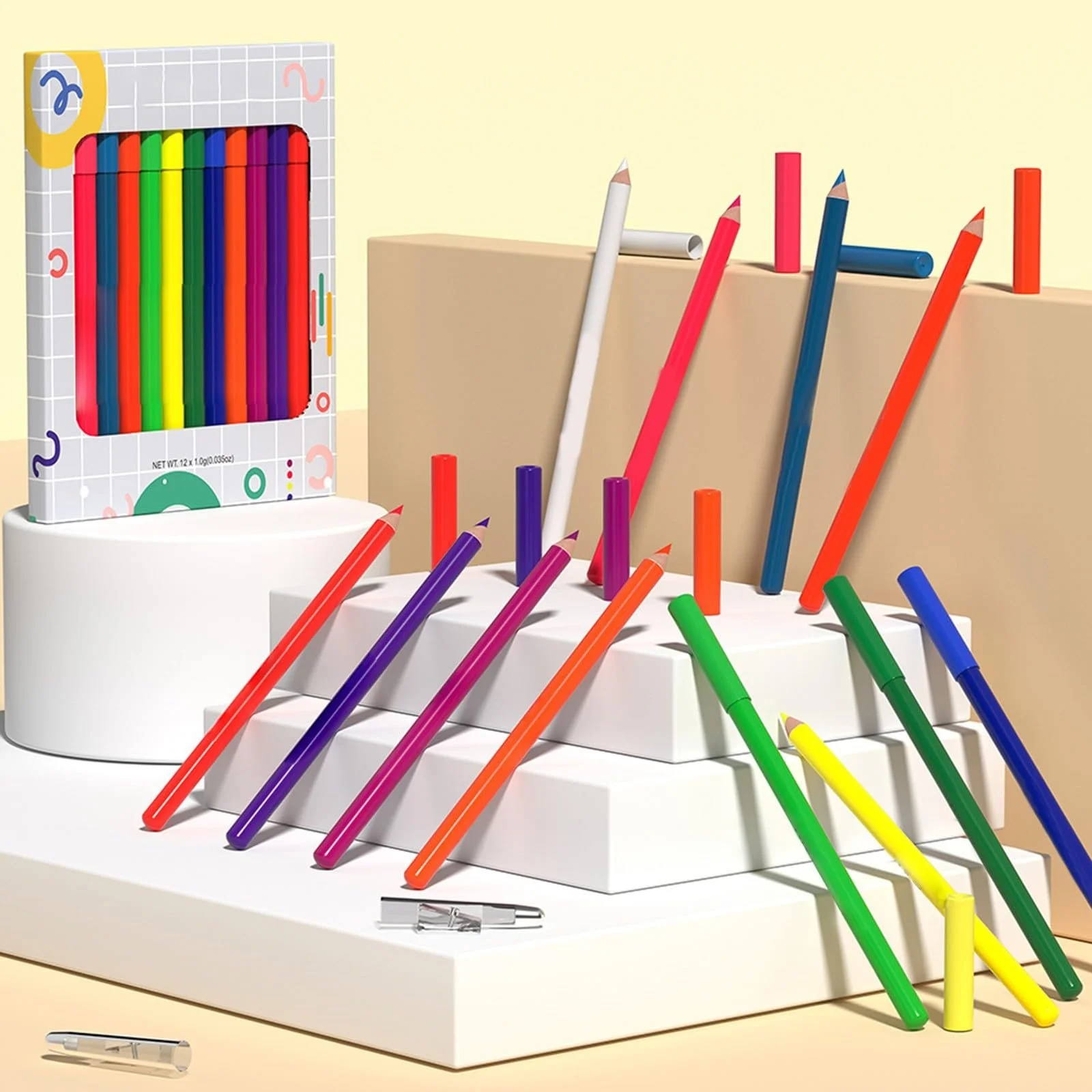 Олівець для очей 12 кольорів Fluorescent Shiny Wood з точилкою, фото №5 Олівець для очей 12 кольорів Fluorescent Shiny Wood з точилкою, фото №5