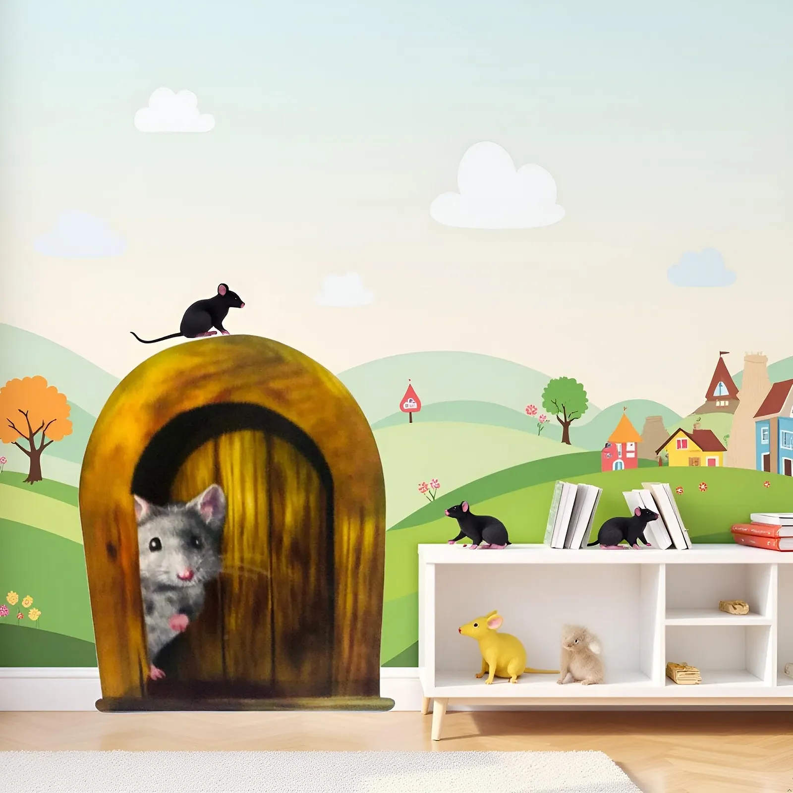 Наклейка на стіну 3D Mouse Holes Realistic Decor, фото №3