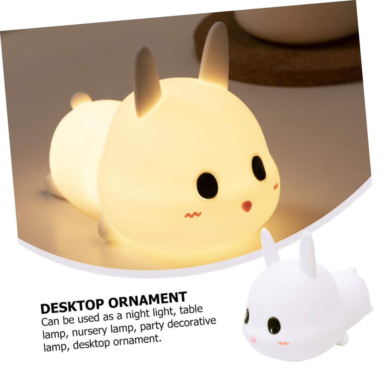 Ночник ibasenice 1 x Силиконовая лампа Светодиодная детская лампа Лампа для яслей Лампа для декора спальни Светодиодный ночной светильник Настольная лампа из силикона Лампа для сна ребенка Защита глаз Белый, фото №6