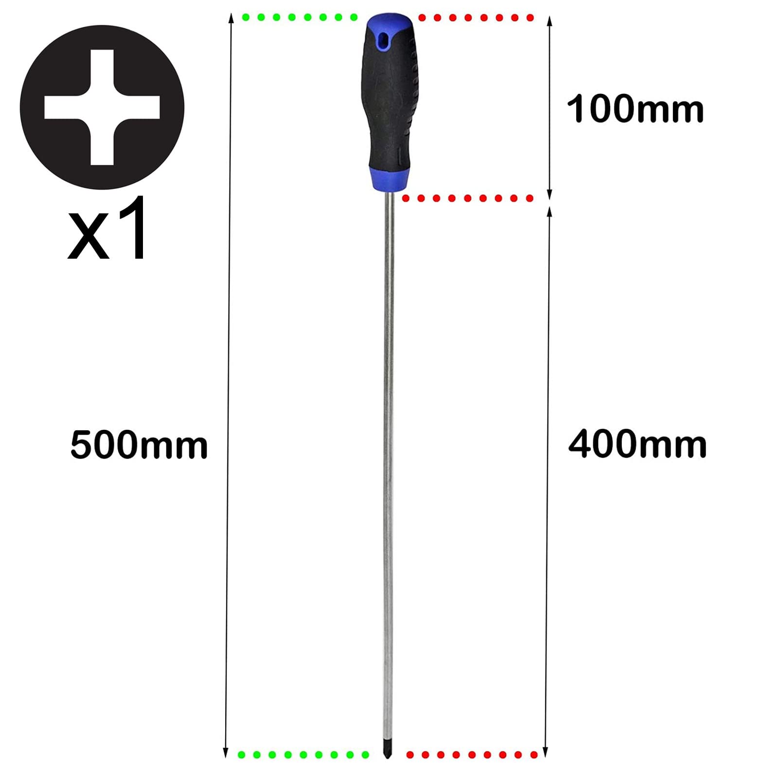 Набір викруток Spares2go Extralange CRV Магнітний наконечник Star Torx + Phillips 7-шт. 360/400 мм, фото №2