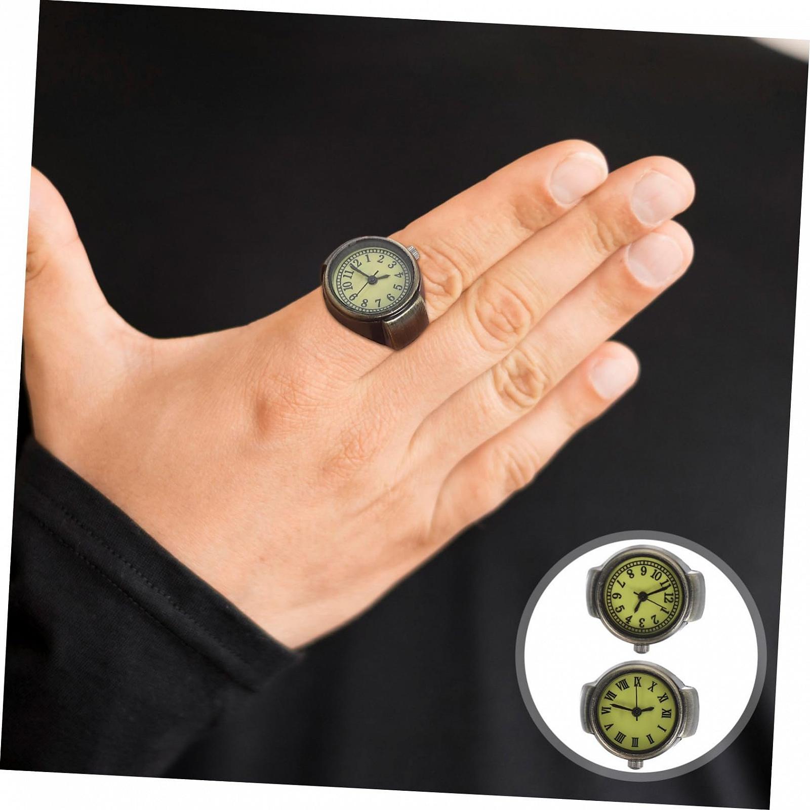 Кольцо-часы Healvian Винтажный Эластичный Браслет Аналоговый Кварцевый для женщин и мужчин (2 шт.), фото №9
