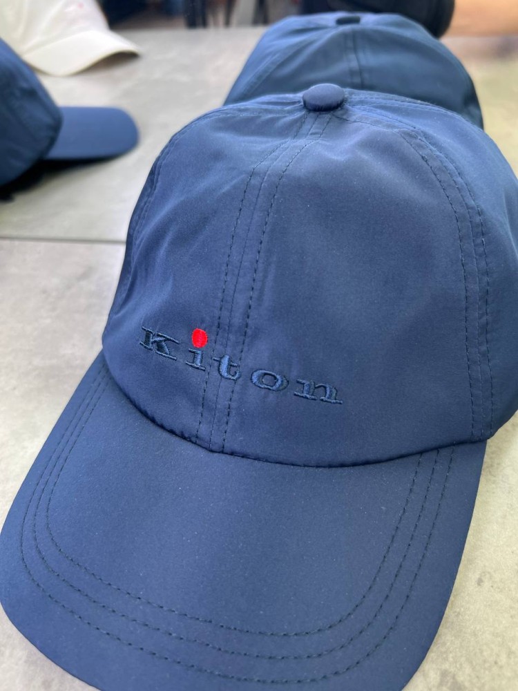 Кепка Kiton темно-синя лого посередині gu602, фото №3