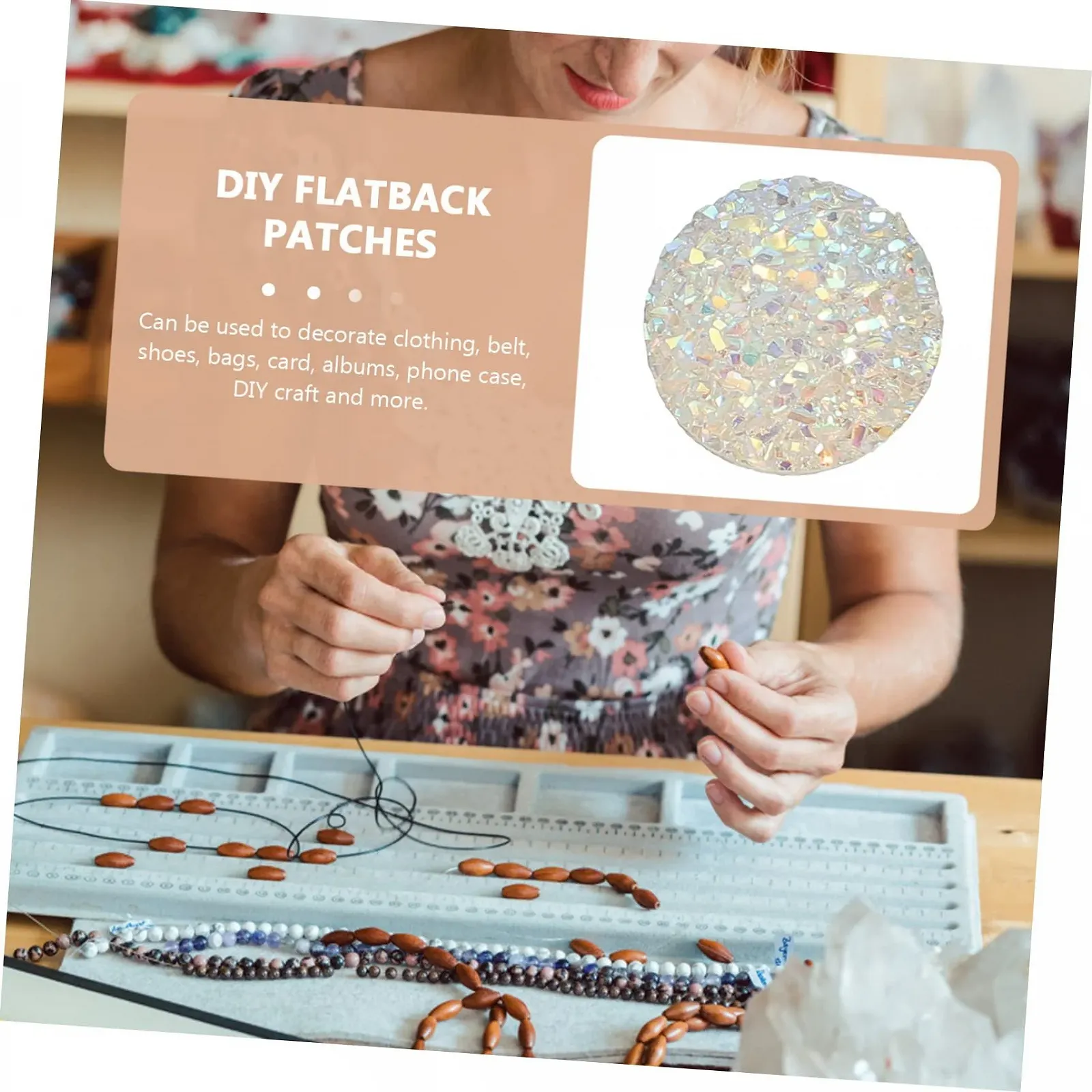 Стразы Gypsophila FRCOLOR 300 штук, плоские, для украшений, кабошоны из кристаллической смолы, фото №8