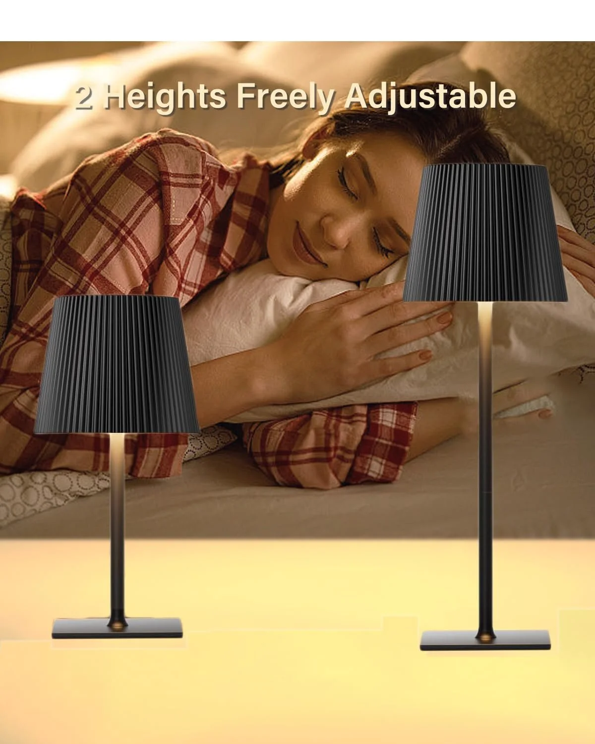 Настільна лампа LED акумуляторна бездротова 4800 mAh 2700 K - 6000 K з регульованою висотою алюмінієва, фото №7