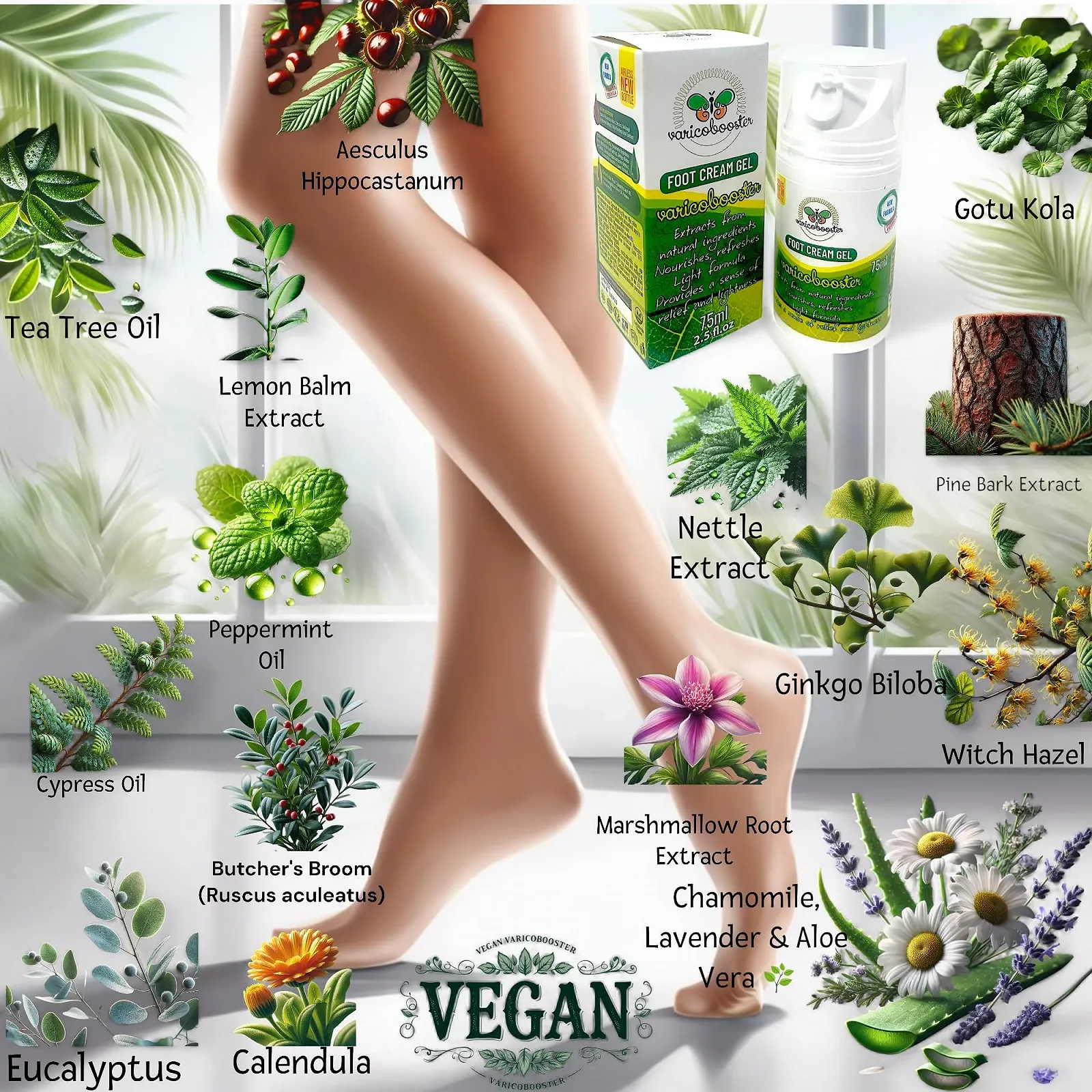 Гель-крем для ног Varico Booster 4 x 75 мл, более 25 ингредиентов, вакуумный флакон, фото №4 Гель-крем для ног Varico Booster 4 x 75 мл, более 25 ингредиентов, вакуумный флакон, фото №4