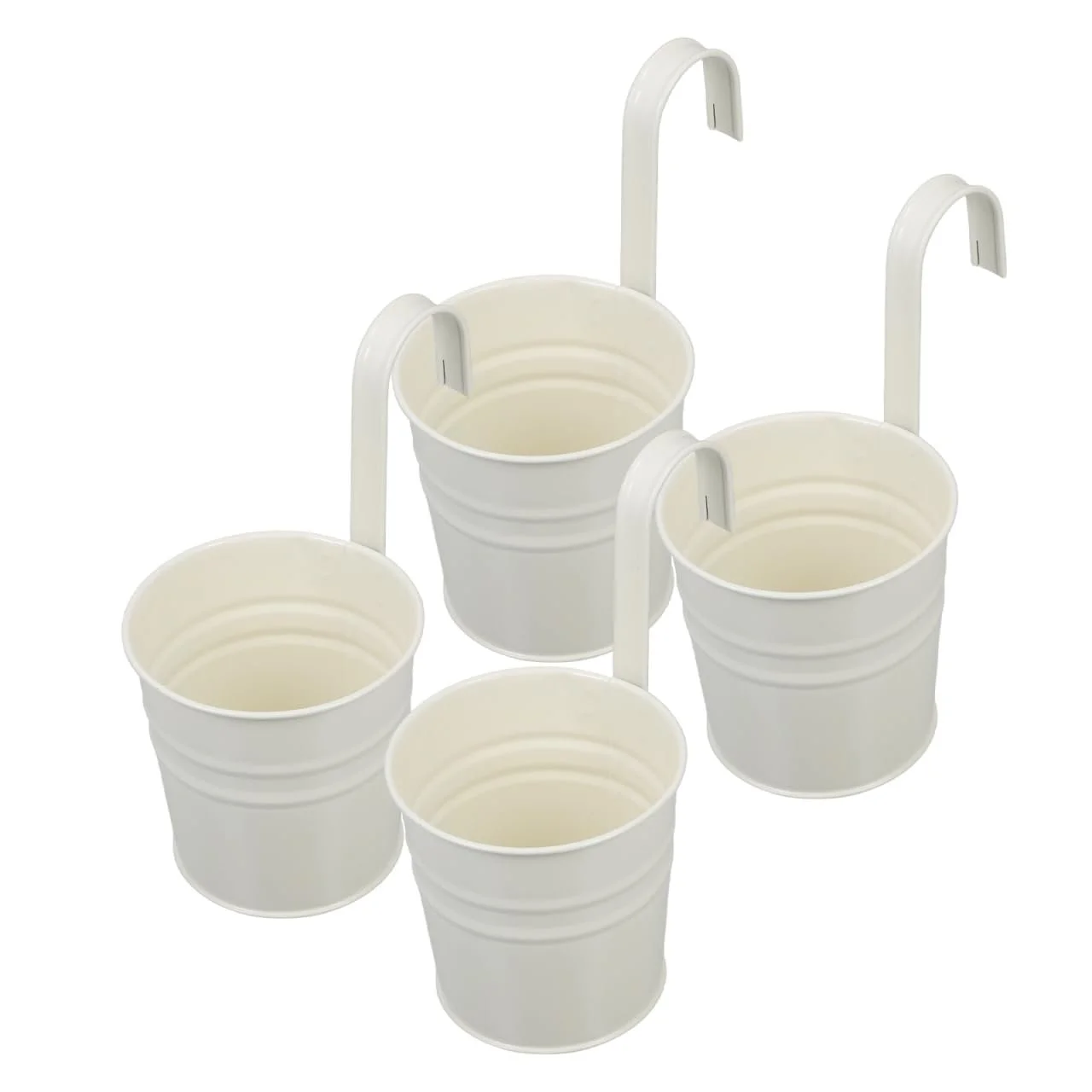 Підвісні горщики для рослин Cabilock Набір з 4 шт. Знімний гачок Метал Білий, фото №1