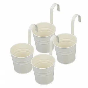 Підвісні горщики для рослин Cabilock Набір з 4 шт. Знімний гачок Метал Білий - Фото 1