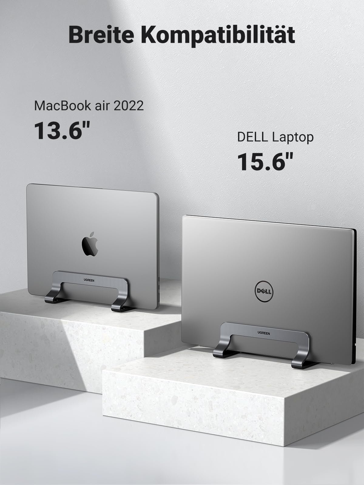 Подставка UGREEN Вертикальная алюминиевая для ноутбука, экономящая место, с термоосновой для ноутбуков, MacBook Air, Pro, Samsung, iPad, планшетов, фото №9 Подставка UGREEN Вертикальная алюминиевая для ноутбука, экономящая место, с термоосновой для ноутбуков, MacBook Air, Pro, Samsung, iPad, планшетов, фото №9