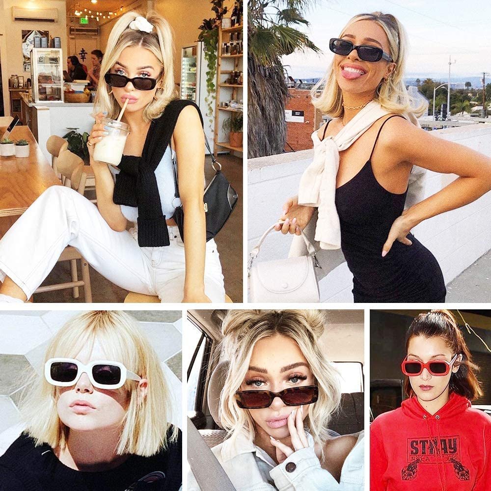 Вінтажні сонцезахисні окуляри Прямокутні WDZAYXC для жінок і чоловіків Модні ретро, фото №5