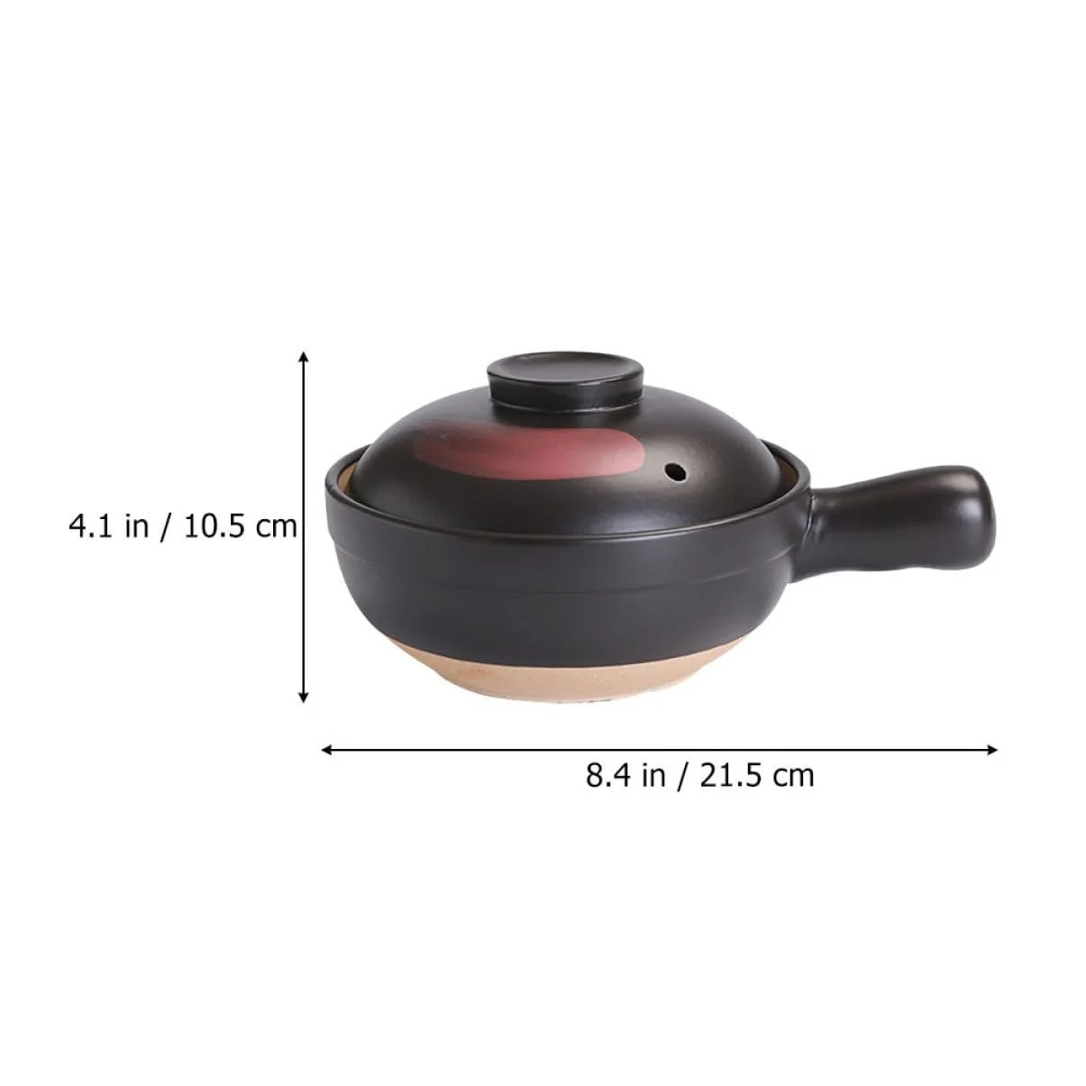 Керамическая кастрюля для супа Cabilock глиняная с ручкой и глазурью для газовой плиты маленькая, фото №2