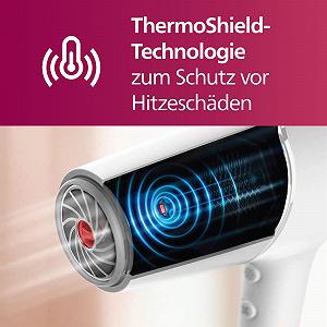 Фен Philips Series 5000 BHD500/20, 2100 Вт, 6 режимов нагрева/скорости, с технологией Thermoshield, белый и металлик synthetic.ua - Фото 1
