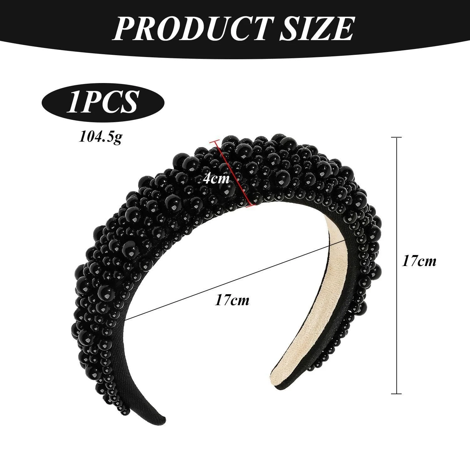 Обруч Модный Черный, фото №2