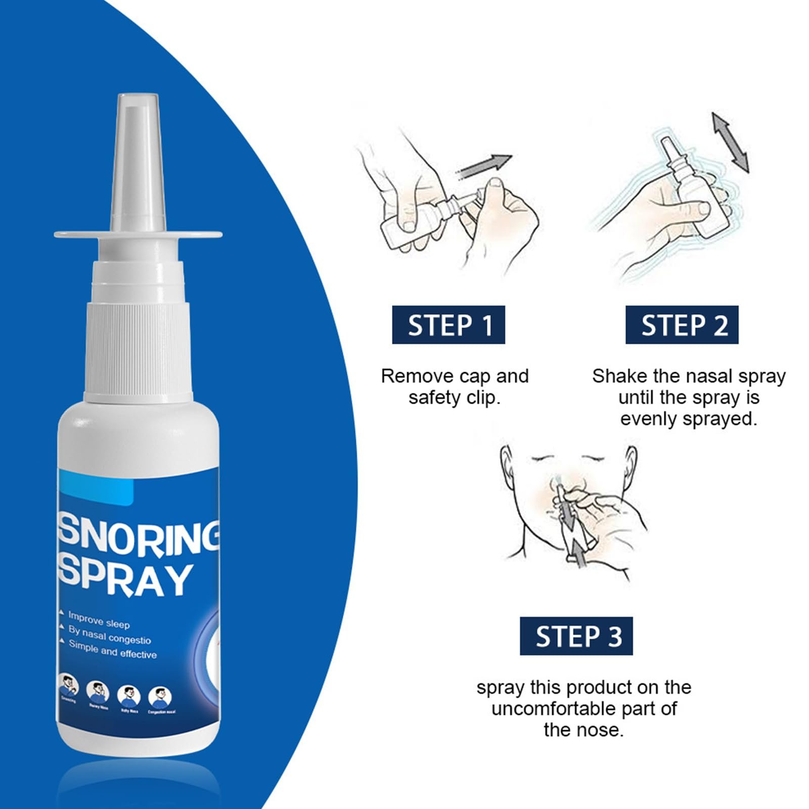 Спрей від хропіння в ніс, від хропіння, запобігає неприємному шуму хропіння, фото №6