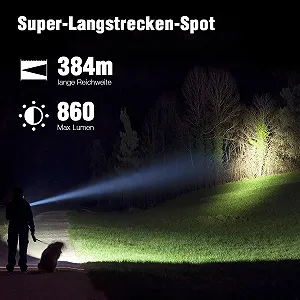 Світлодіодний ліхтар Odepro KL41 Plus, надзвичайно яскравий, 2 акумуляторні батареї, з червоним, зеленим, IR850, білим світлом, 384 м дальність світла IP68 з дистанційним перемикачем для активного відпочинку, кемпінгу, піших прогулянок, надзвичайних ситуацій synthetic.ua - Фото 1