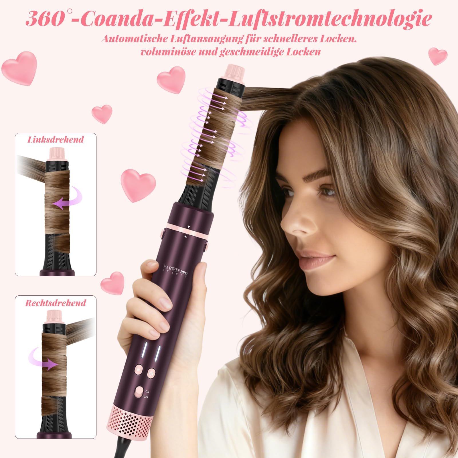Фен-щітка PARWIN PRO BEAUTY MaxAIR 2.0 8 в 1 іонна складна, фото №4 Фен-щітка PARWIN PRO BEAUTY MaxAIR 2.0 8 в 1 іонна складна, фото №4
