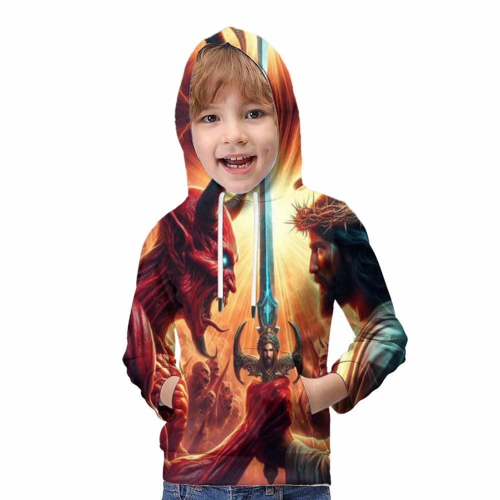 Худі KHHKJBVCE Angel Vs Demon для хлопчиків та дівчаток 3D, фото №5